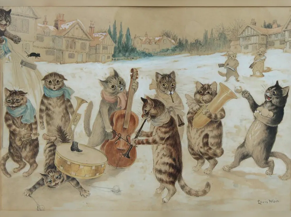 Cat Art, Louis Wain, History of Cat Art, Collecting Cat Art, Queen Baeleit Art, Art Curator, Art Consulting, Art Sourcing