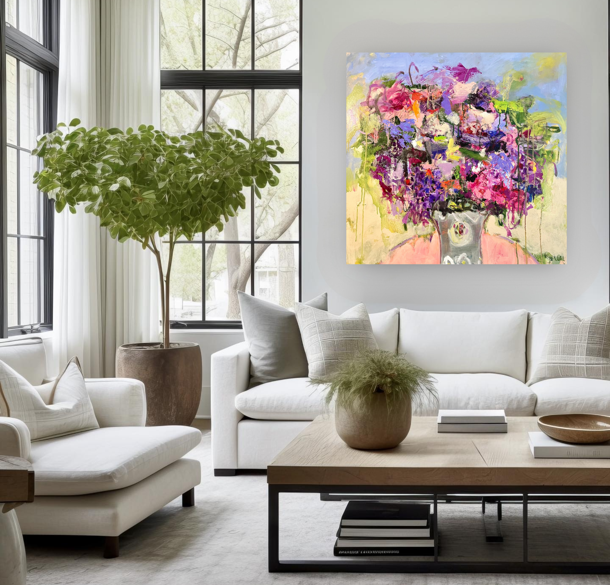 A Bunch of Love, Floral Painting on Canvas Queen Baeleit Art