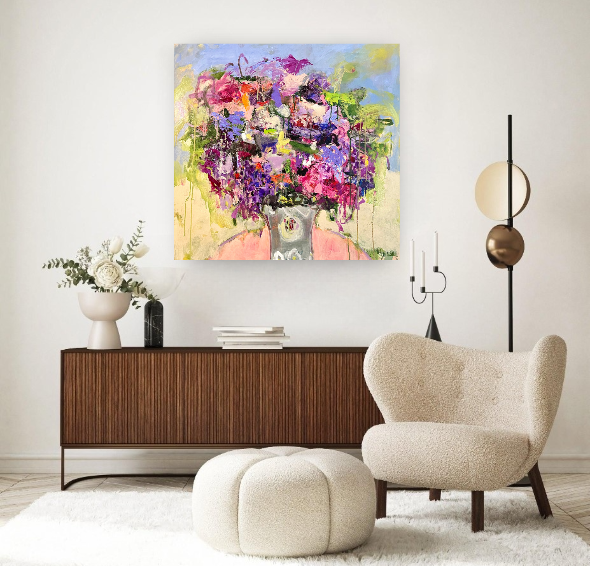 A Bunch of Love, Floral Painting on Canvas Queen Baeleit Art