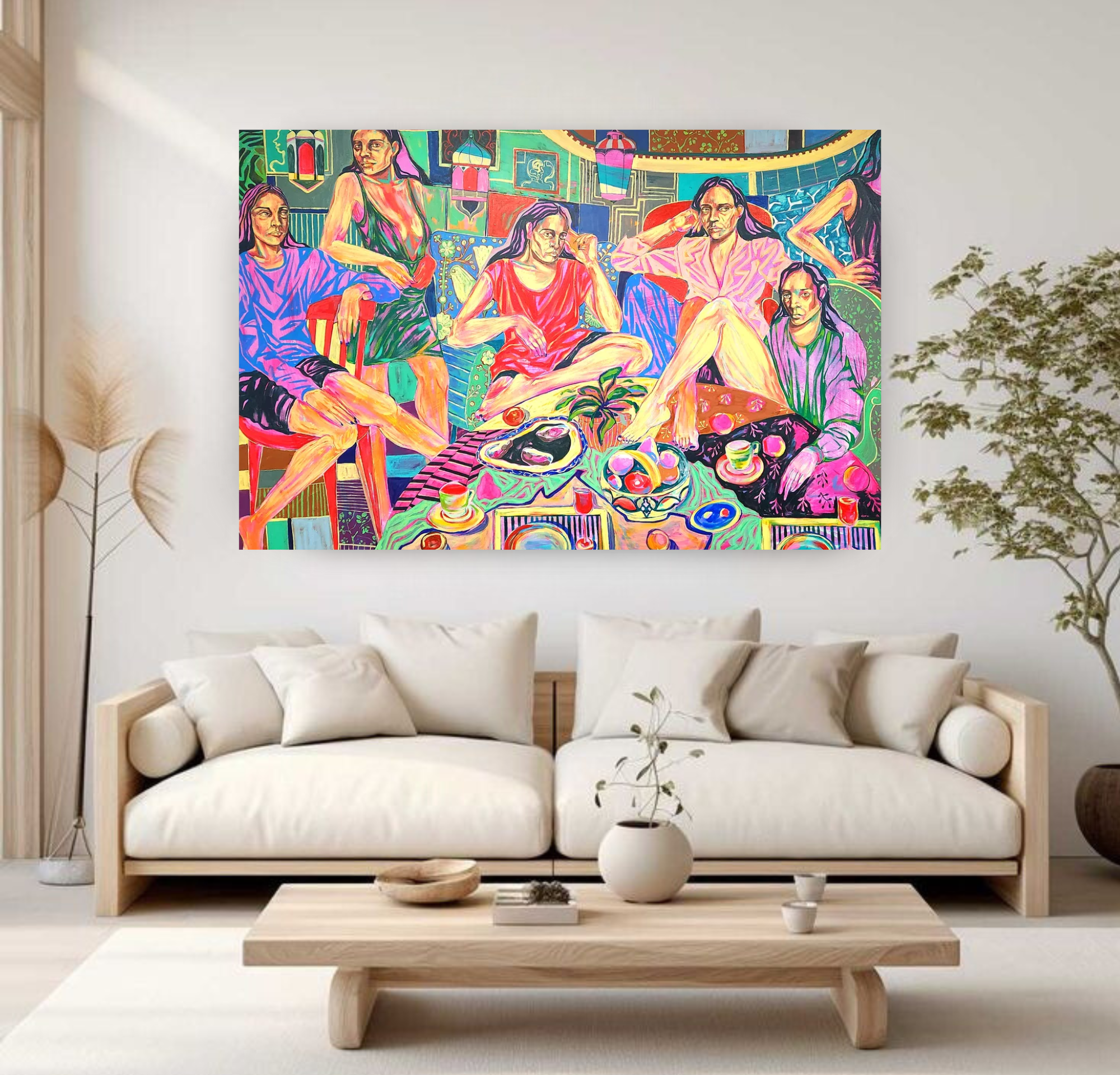 A Mesmerizing Feast, Original Painting on Canvas Queen Baeleit Art