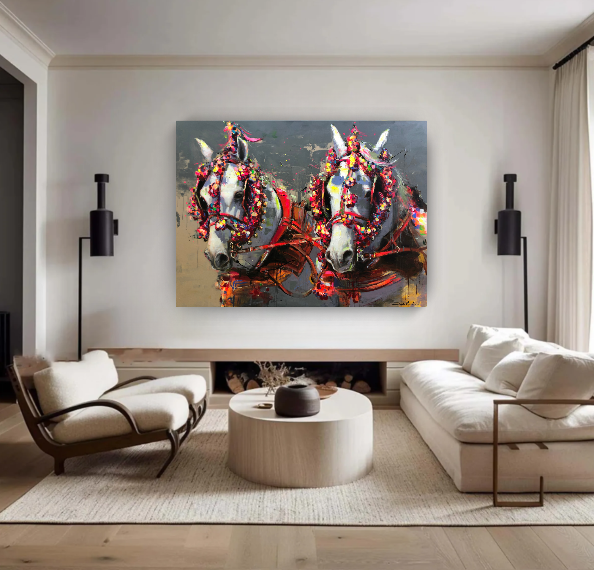 Abril, Horse Portrait on Canvas Queen Baeleit Art