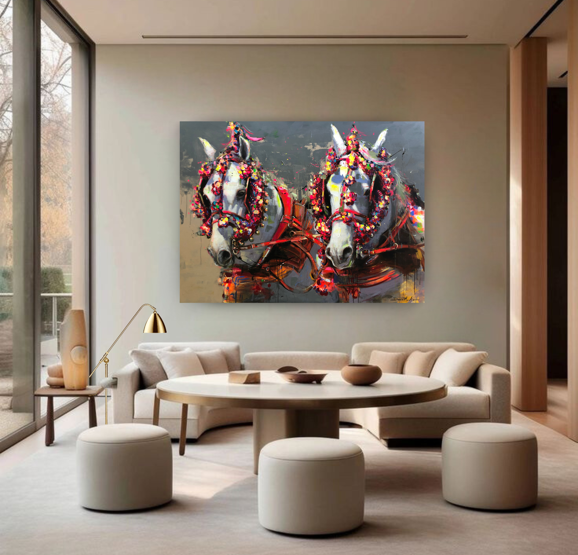 Abril, Horse Portrait on Canvas Queen Baeleit Art