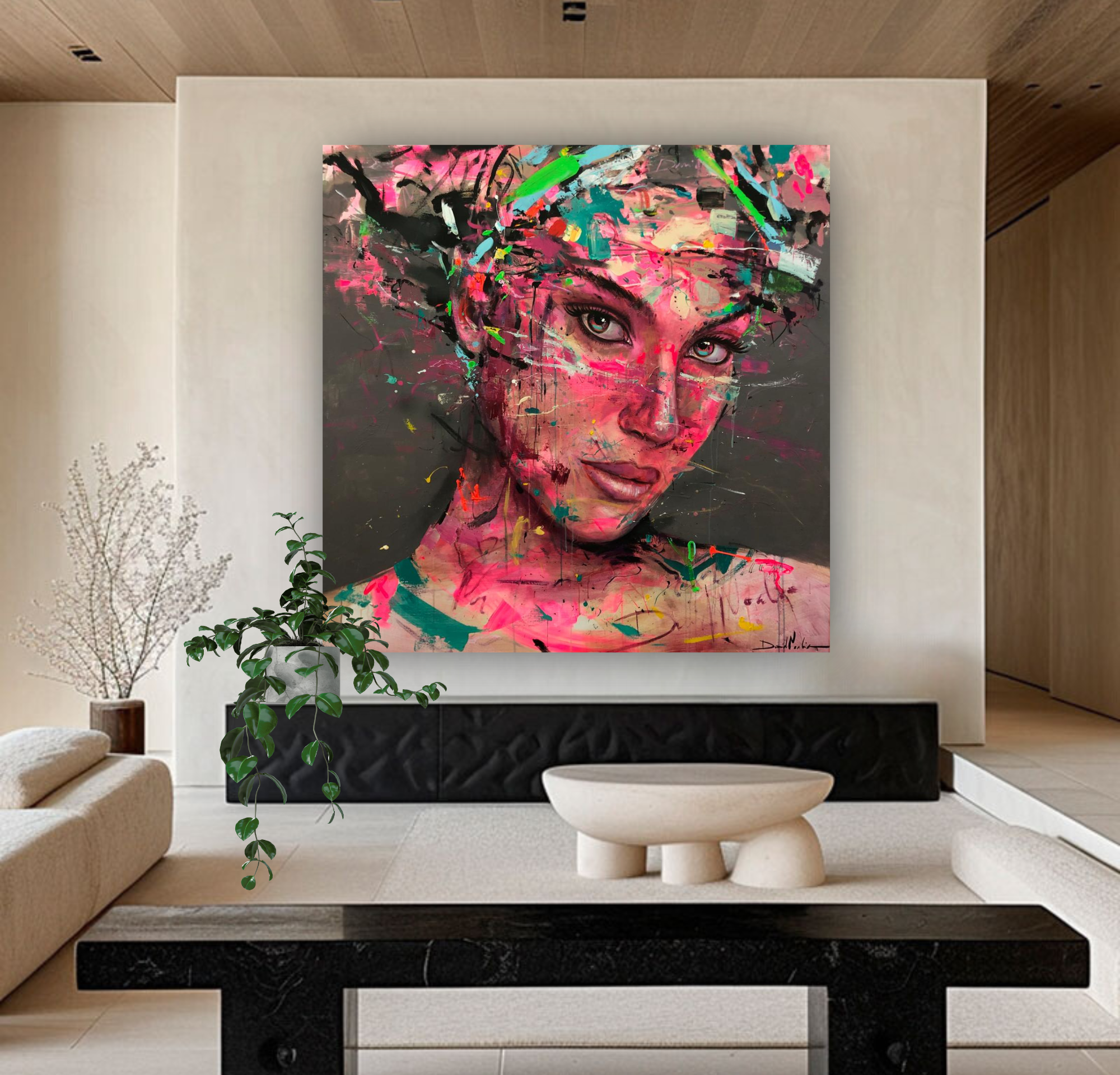 Alma, Original Portrait on Canvas Queen Baeleit Art