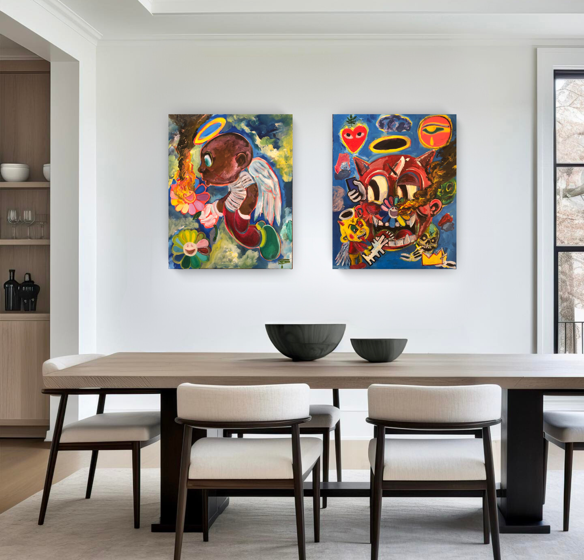 Angels & Demons, Set of two Queen Baeleit Art