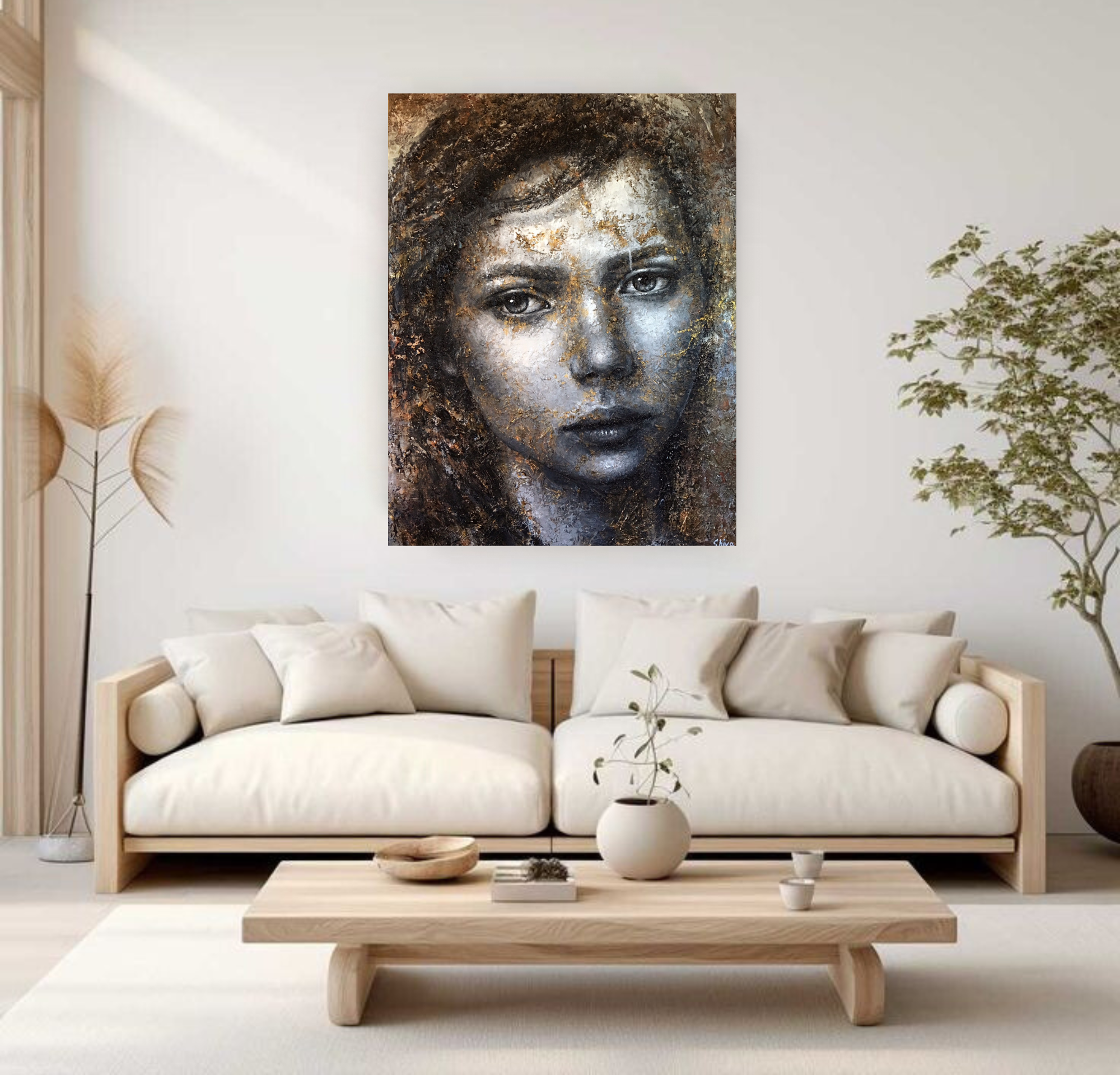 Autumn, Original Portrait on Canvas Queen Baeleit Art