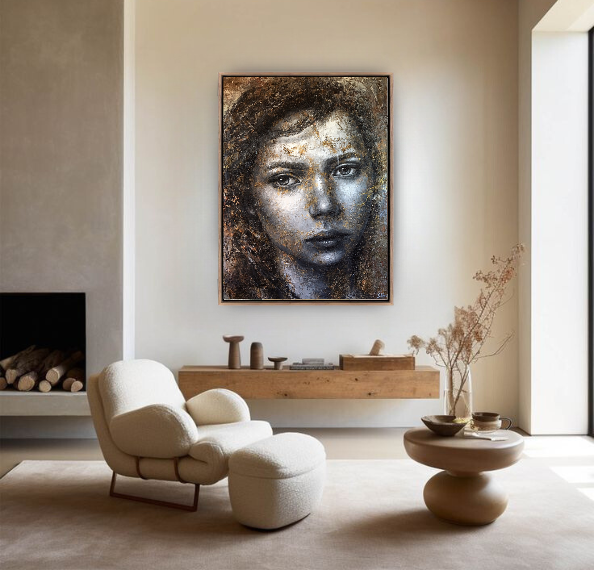 Autumn, Original Portrait on Canvas Queen Baeleit Art