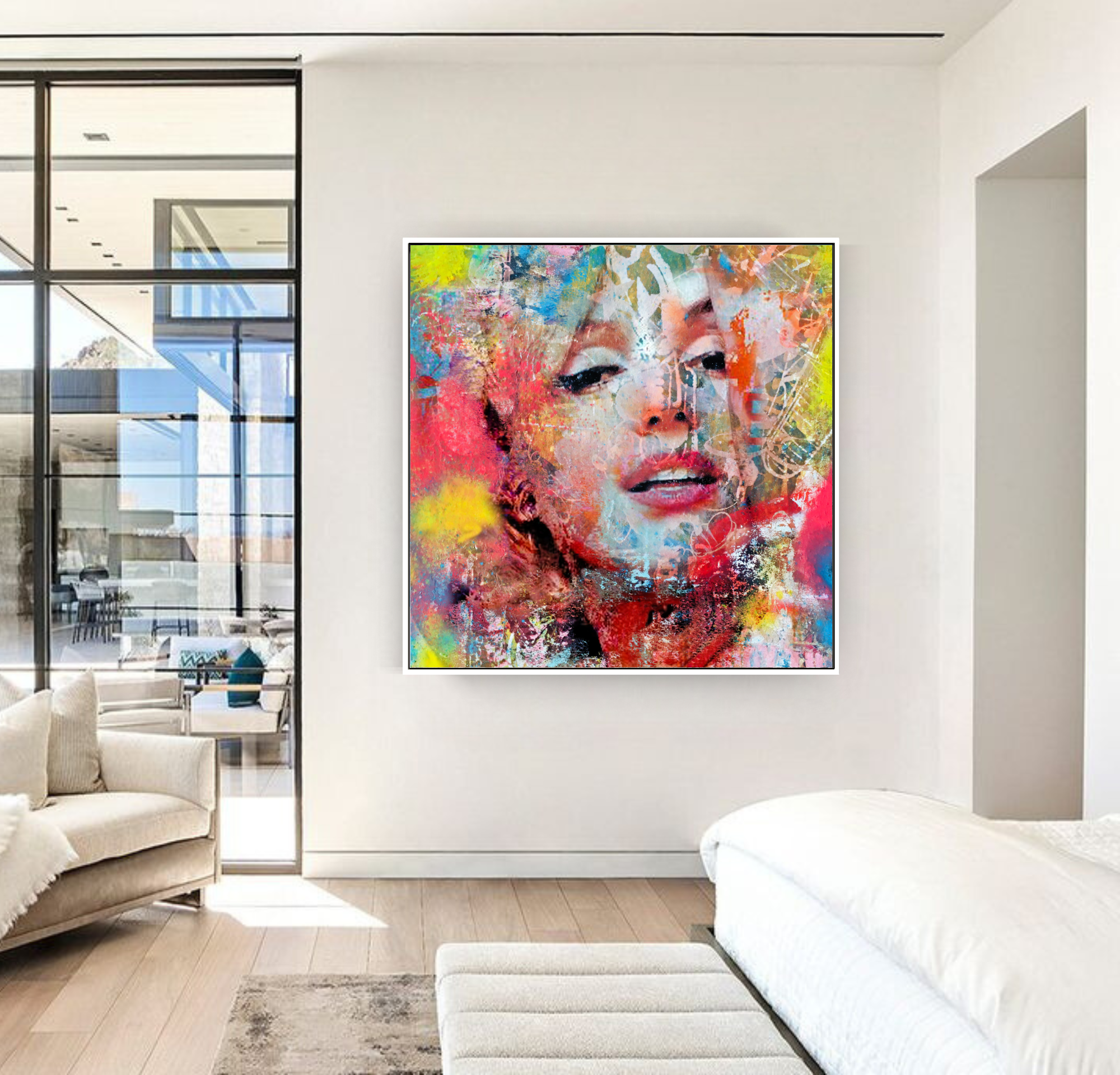 Colors Made My Day, Portrait on Canvas Queen Baeleit Art