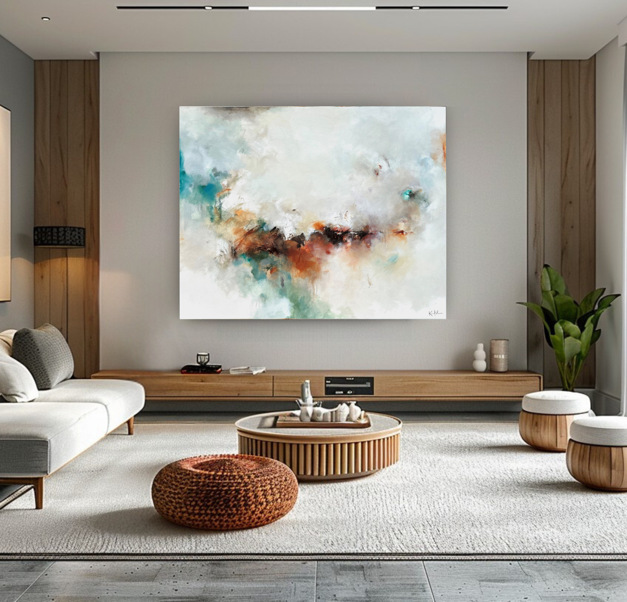 Copper Afternoon, Original Abstract on Canvas Queen Baeleit Art