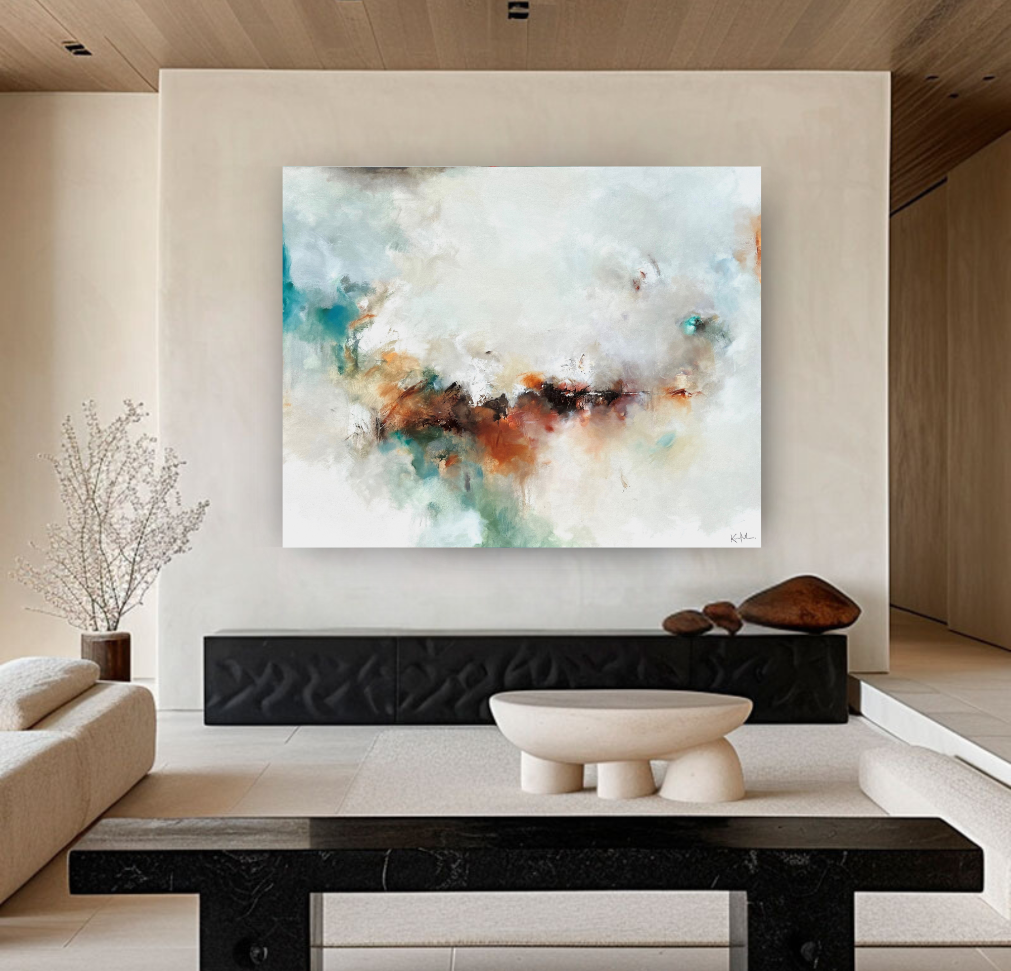 Copper Afternoon, Original Abstract on Canvas Queen Baeleit Art