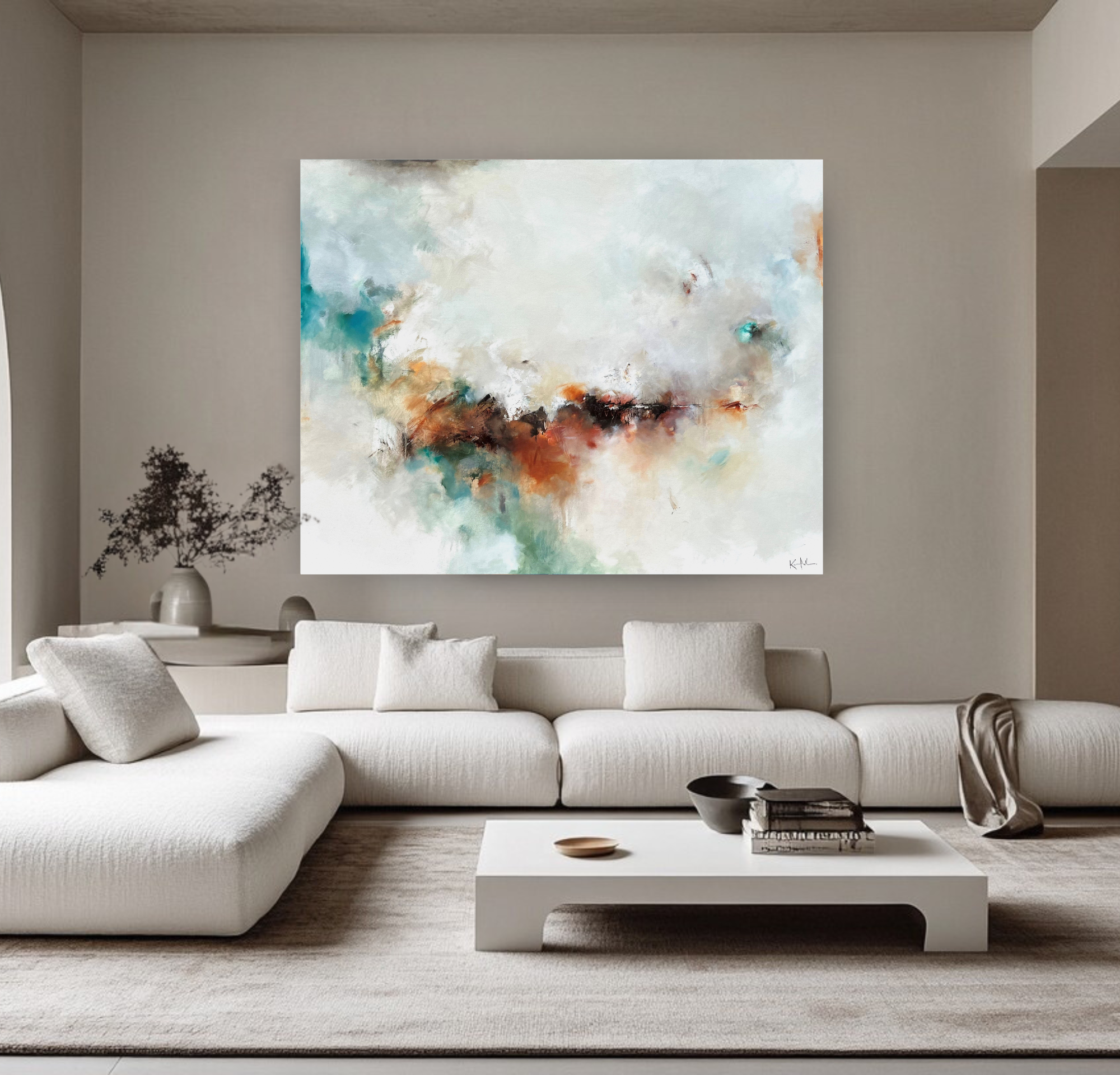 Copper Afternoon, Original Abstract on Canvas Queen Baeleit Art