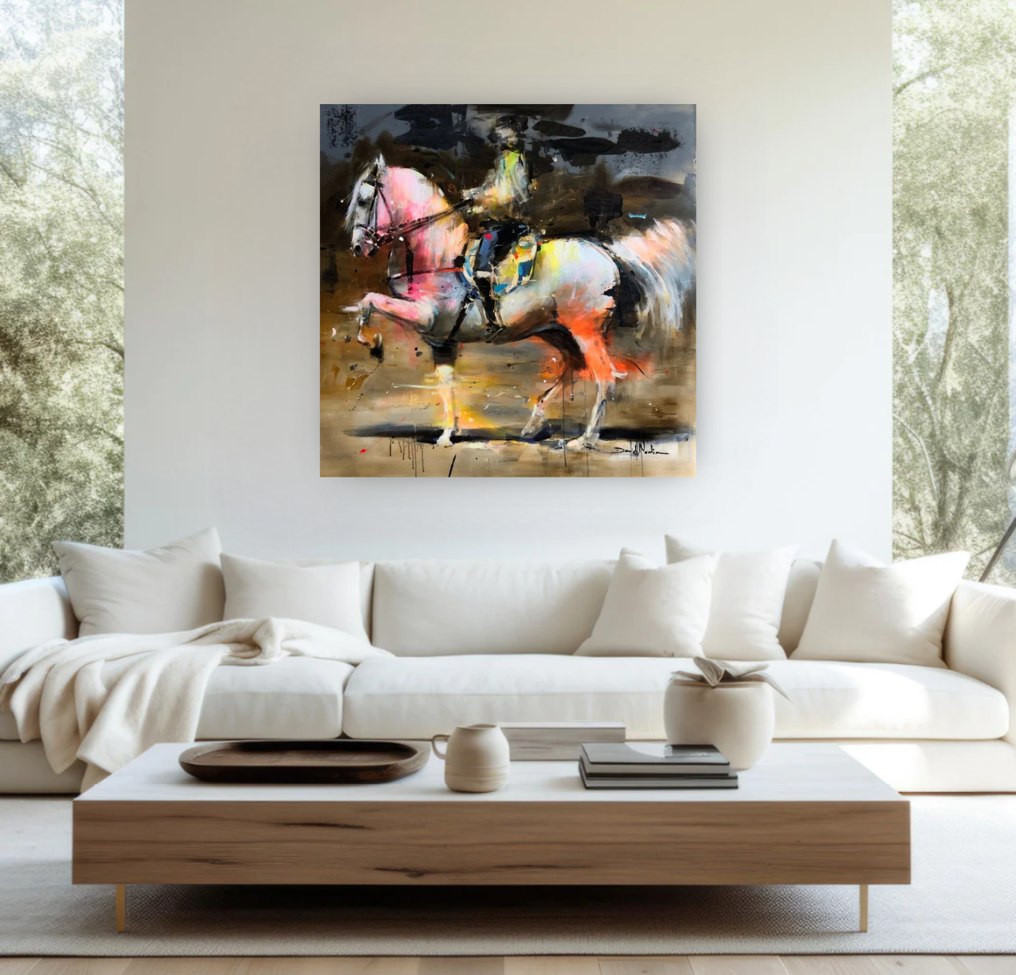 Elegante, Horse Portrait on Canvas Queen Baeleit Art