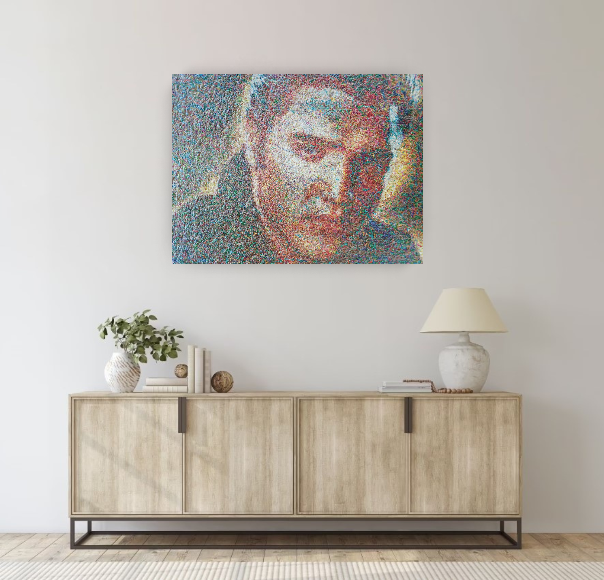 Elvis, Acrylic Painting on Canvas Queen Baeleit Art