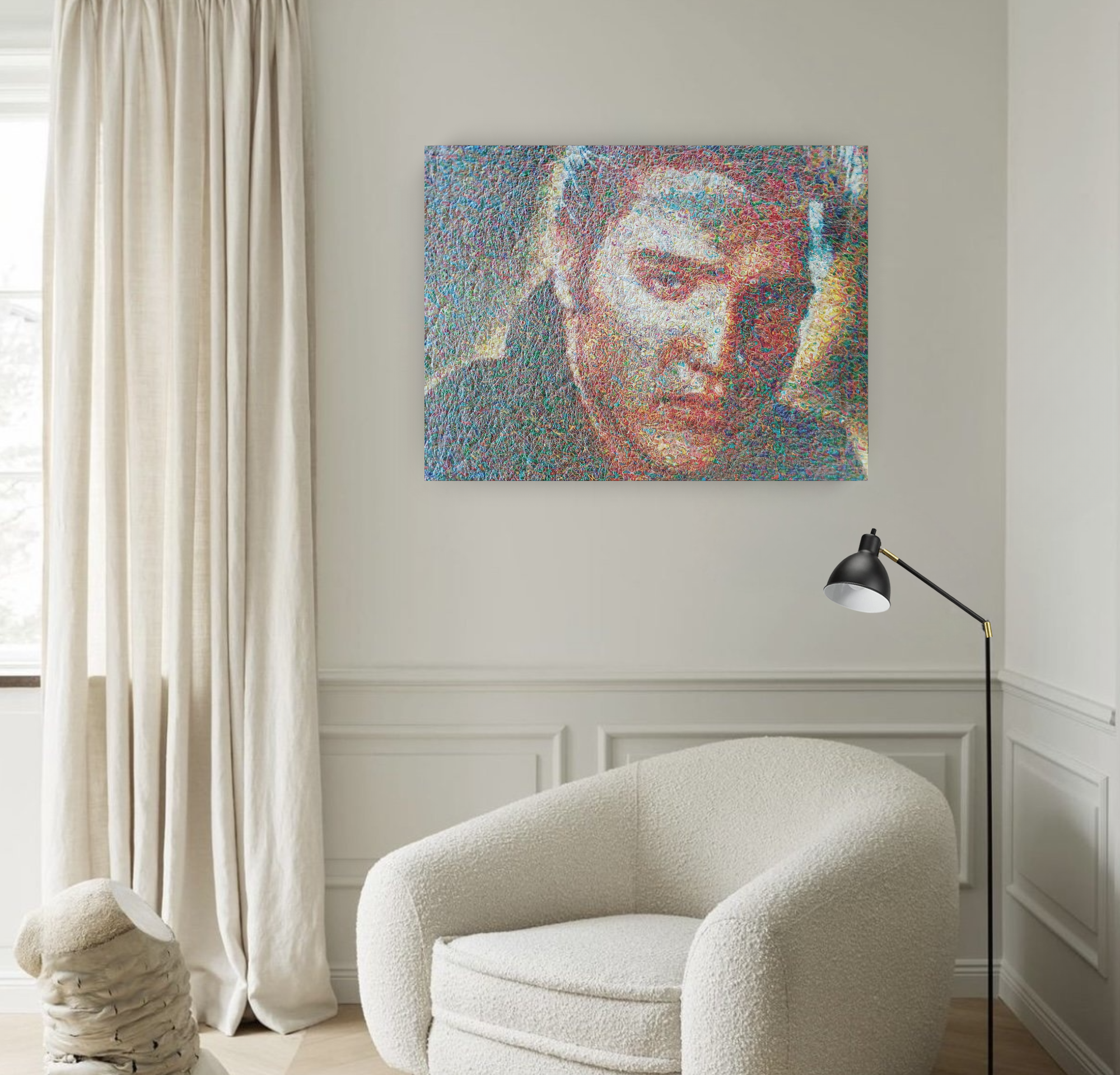 Elvis, Acrylic Painting on Canvas Queen Baeleit Art