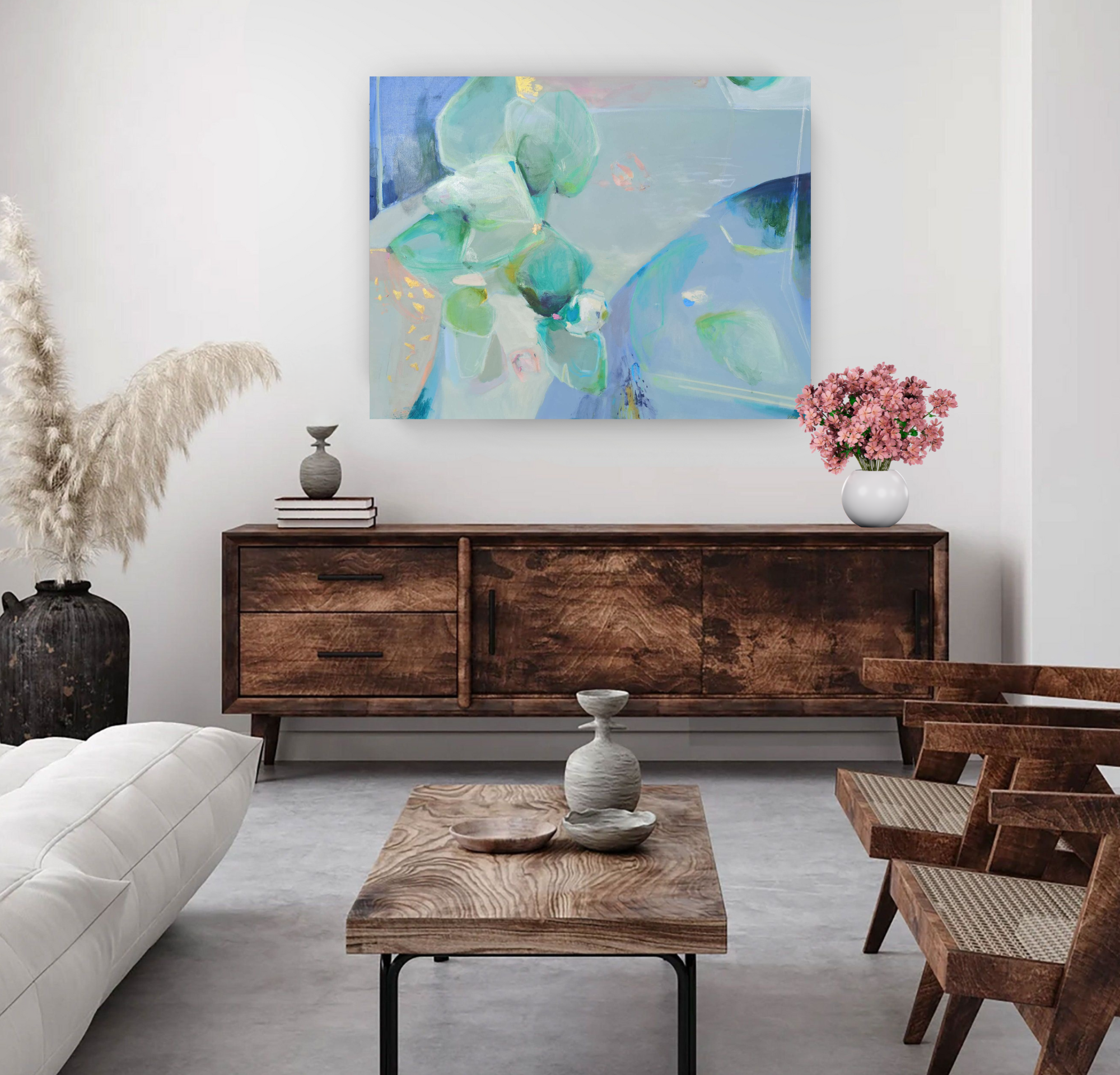 Floating Softly Pair, Original Mixed Media Abstract Queen Baeleit Art