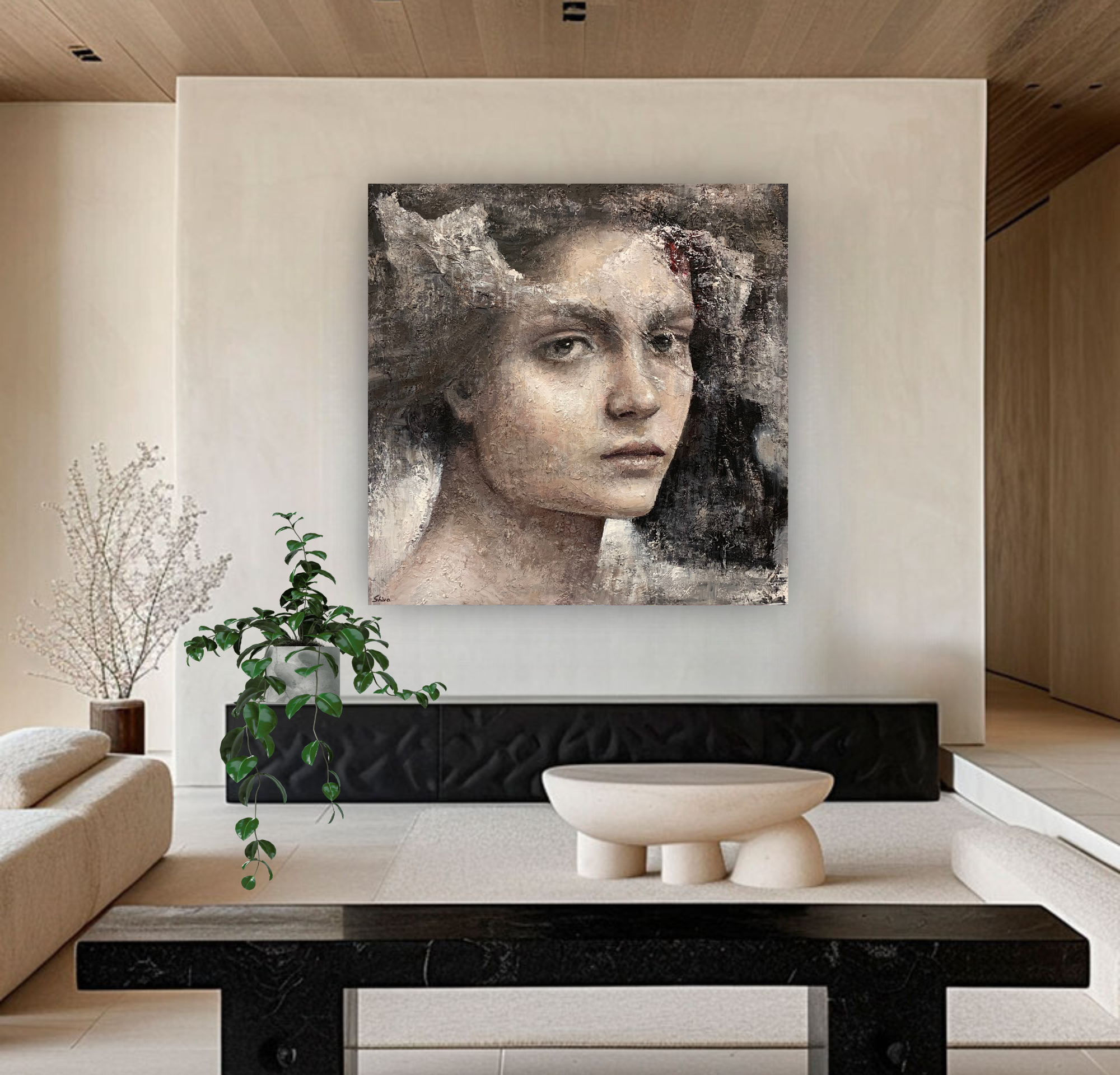 For Freedom, Original Portrait on Canvas Queen Baeleit Art