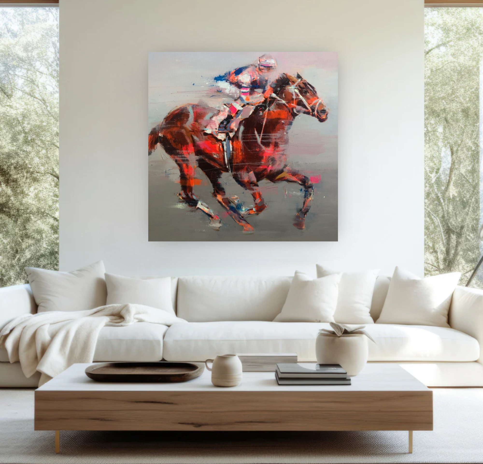 Fugaz, Horse Portrait on Canvas Queen Baeleit Art