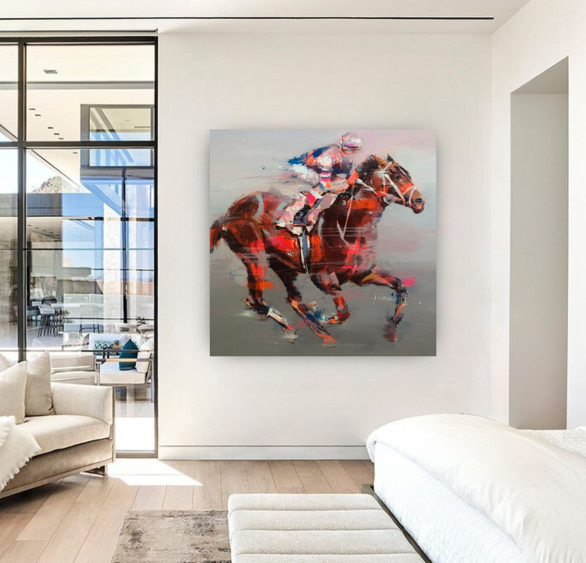 Fugaz, Horse Portrait on Canvas Queen Baeleit Art