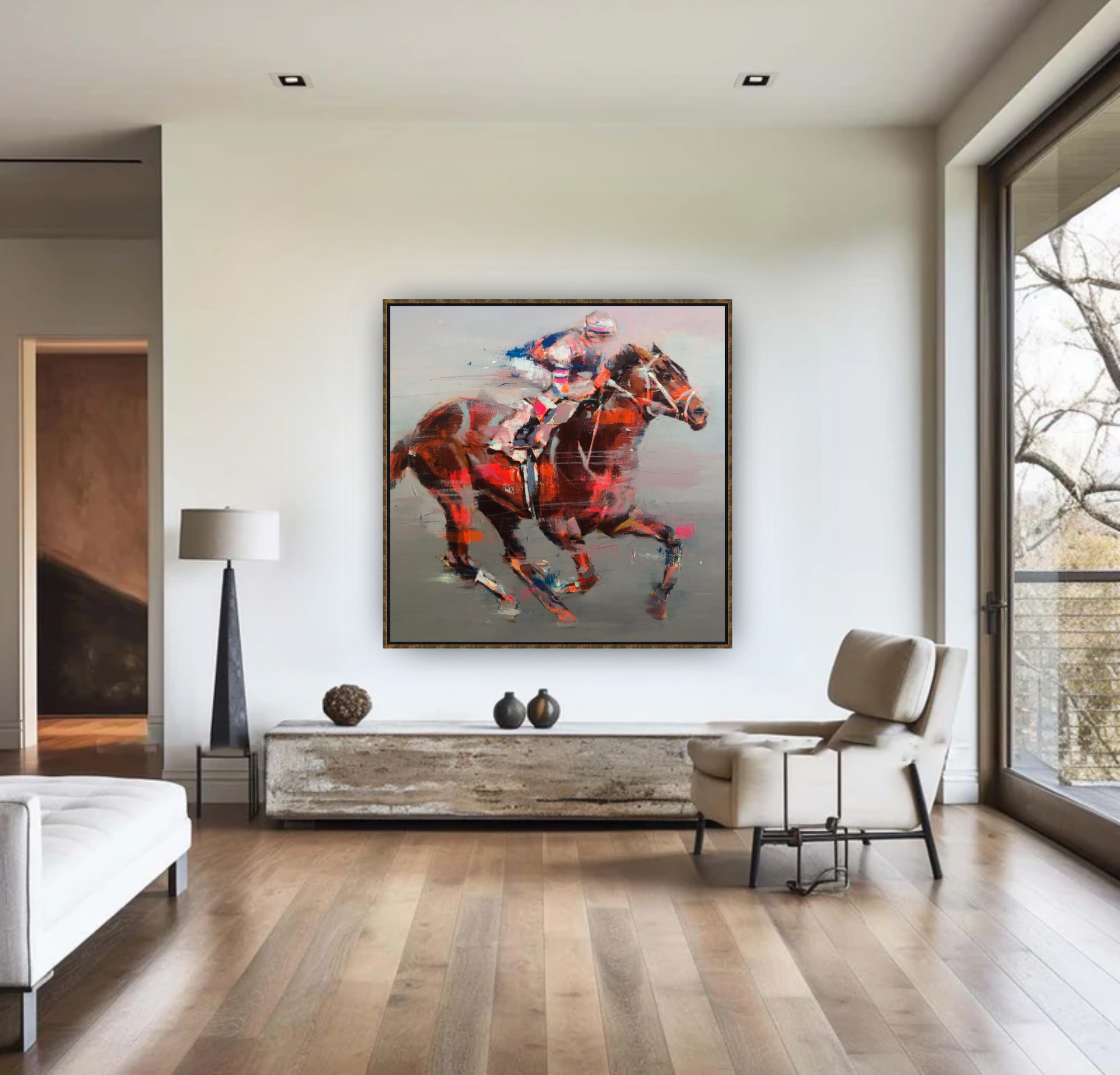 Fugaz, Horse Portrait on Canvas Queen Baeleit Art