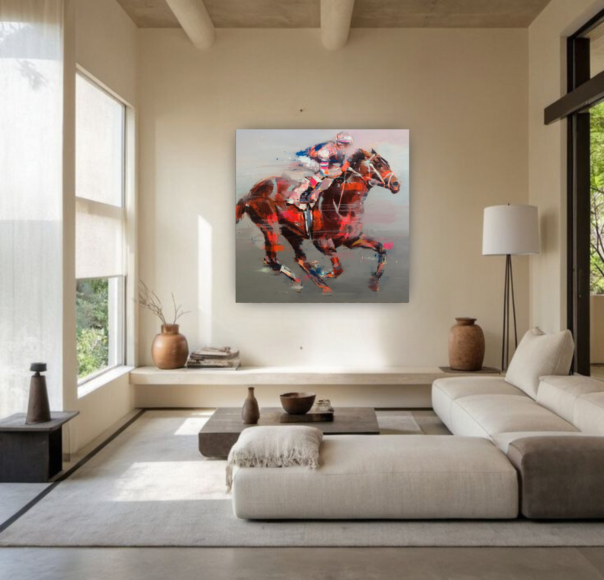 Fugaz, Horse Portrait on Canvas Queen Baeleit Art