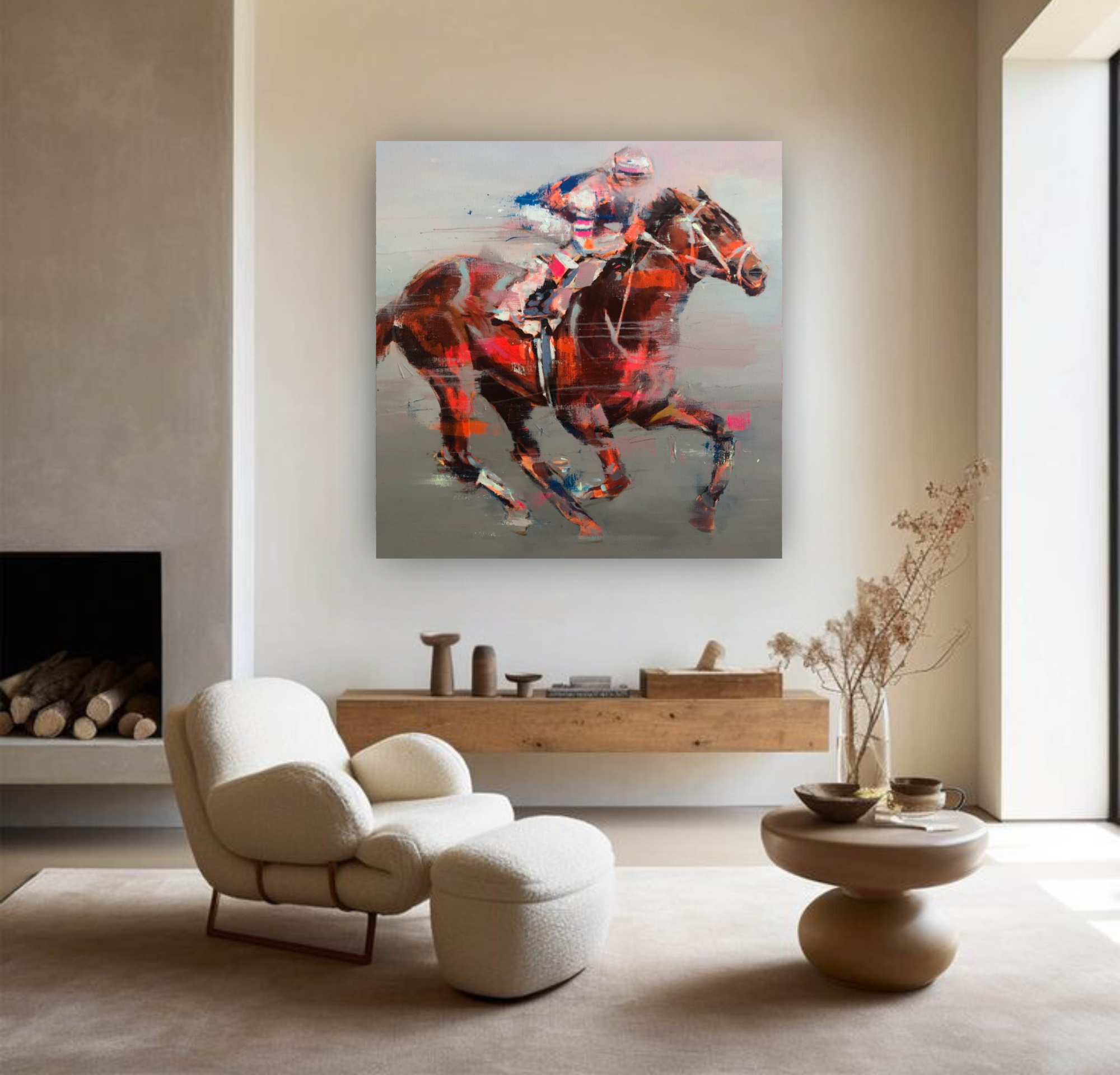 Fugaz, Horse Portrait on Canvas Queen Baeleit Art