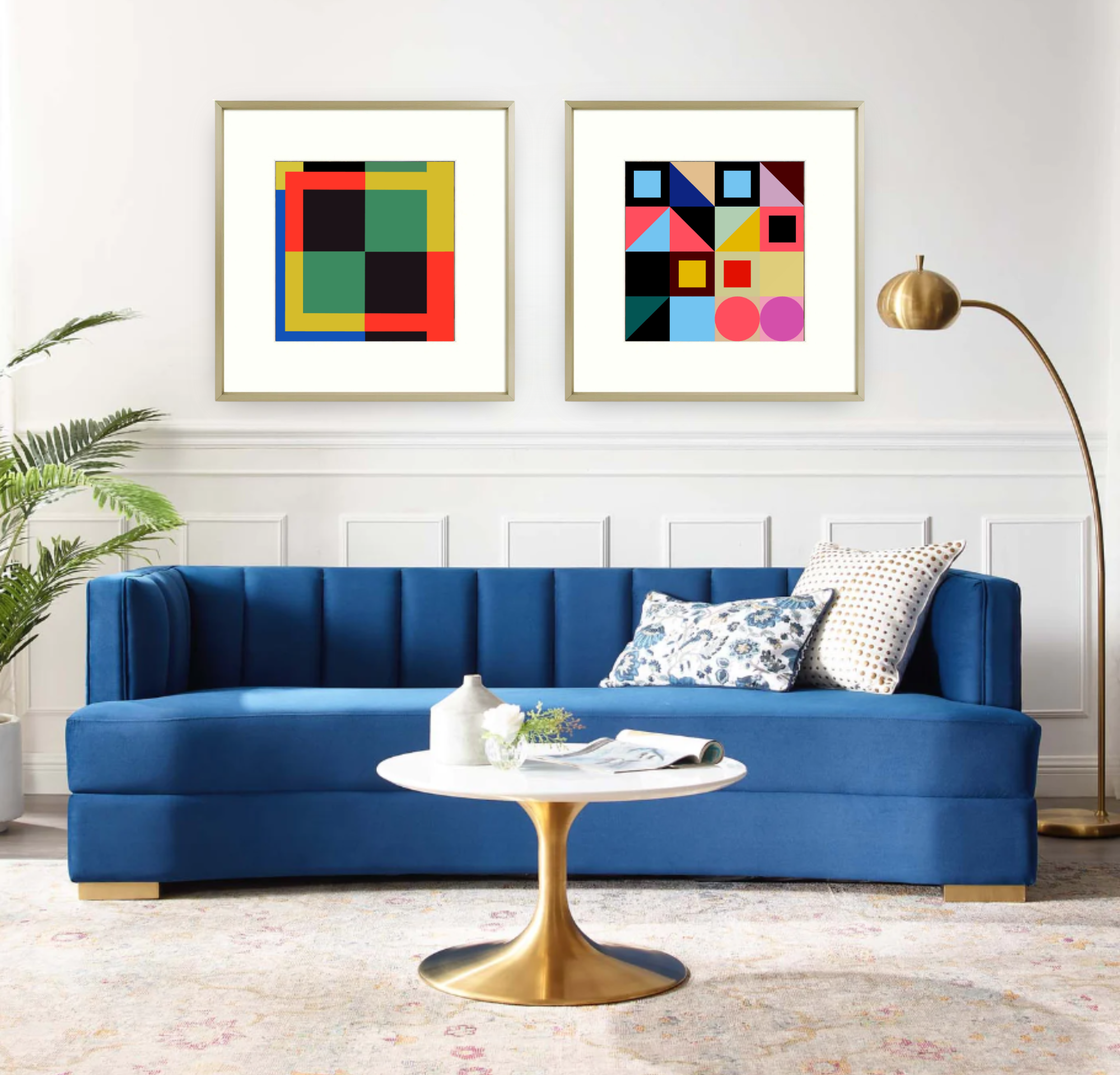 Geometric Pair, Acrylic Limited Editions Queen Baeleit Art