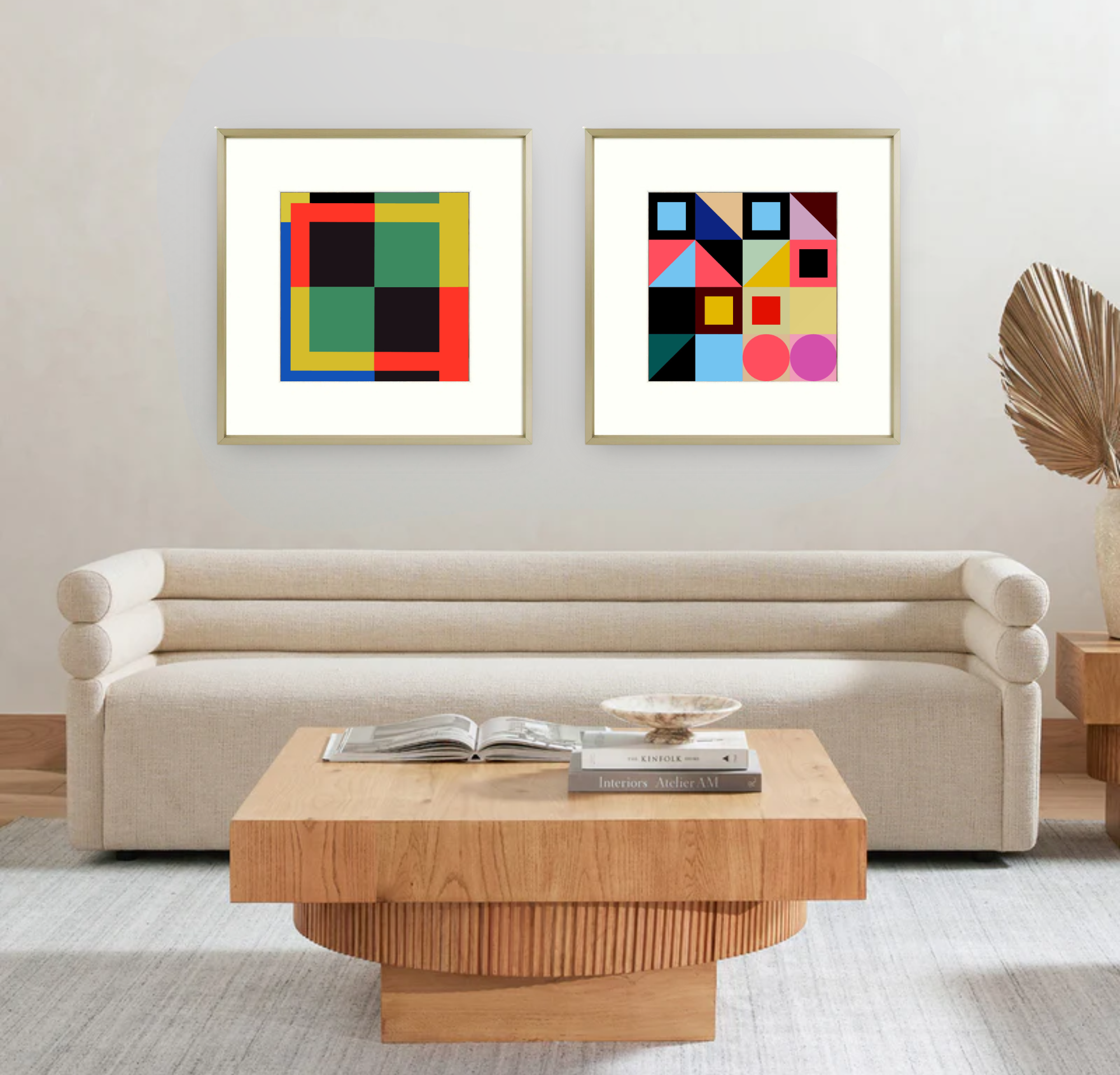 Geometric Pair, Acrylic Limited Editions Queen Baeleit Art