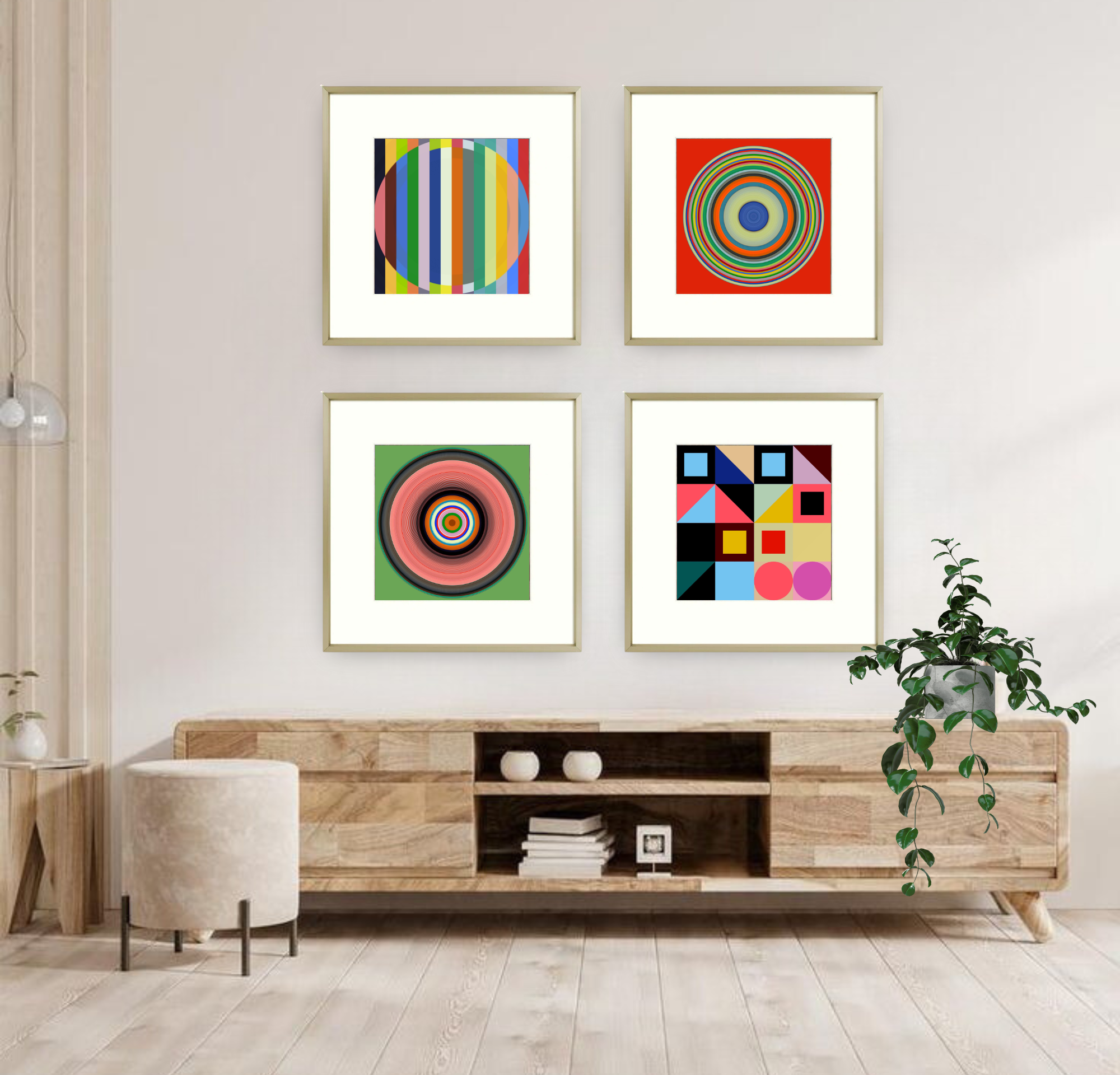 Geometric Statement Wall, Acrylic Limited Editions Queen Baeleit Art