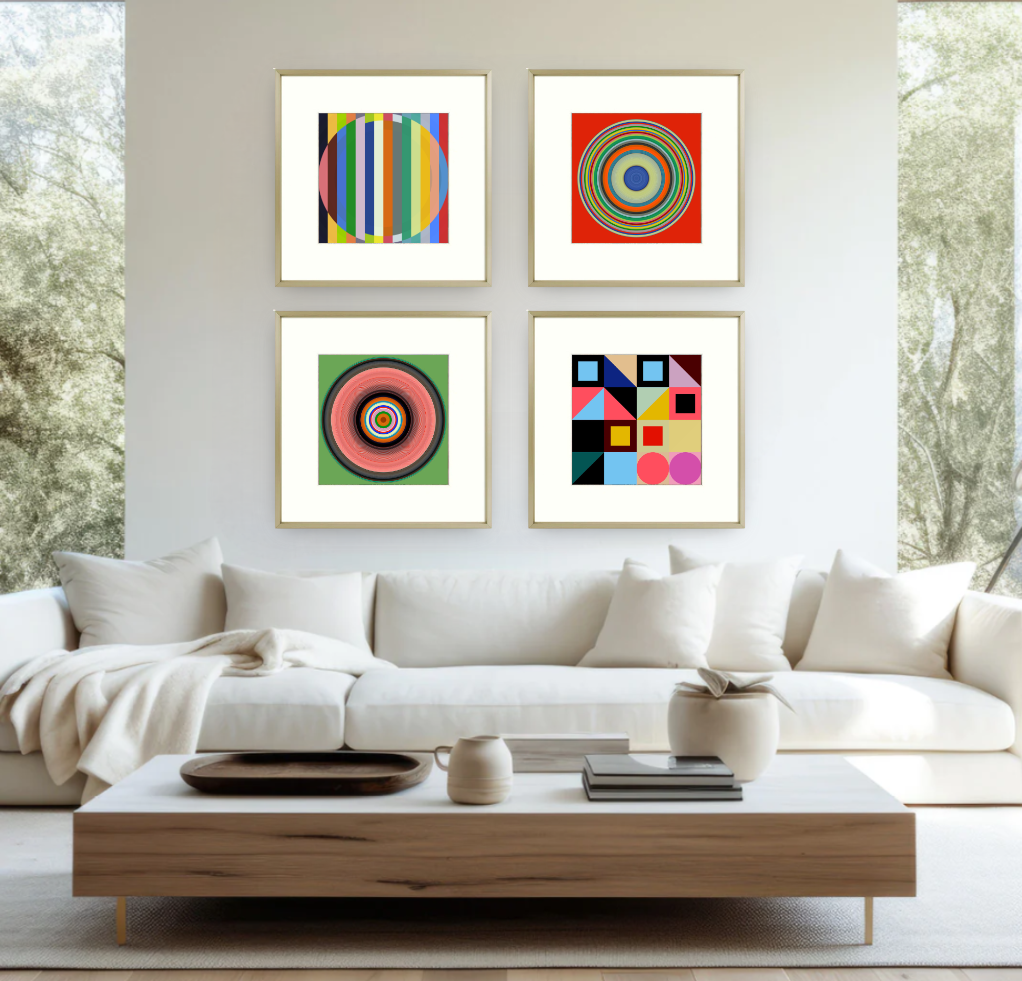 Geometric Statement Wall, Acrylic Limited Editions Queen Baeleit Art