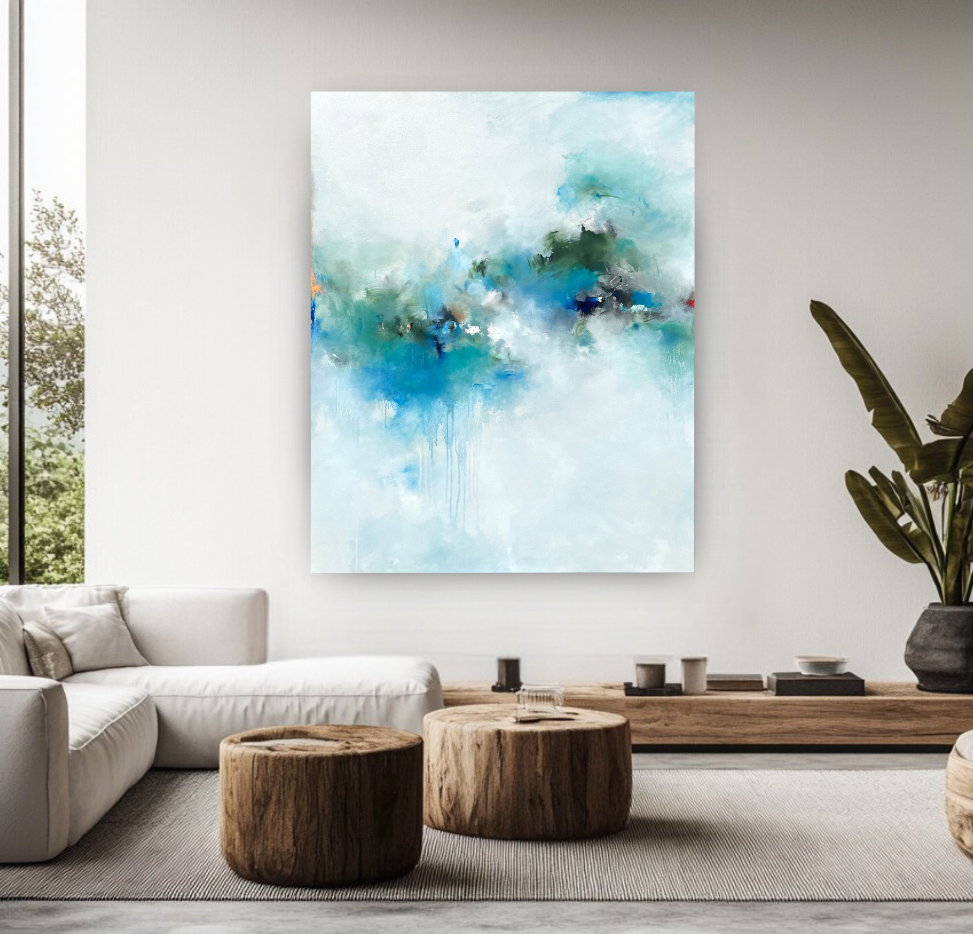 Greener Shores, Original Abstract on Canvas Queen Baeleit Art