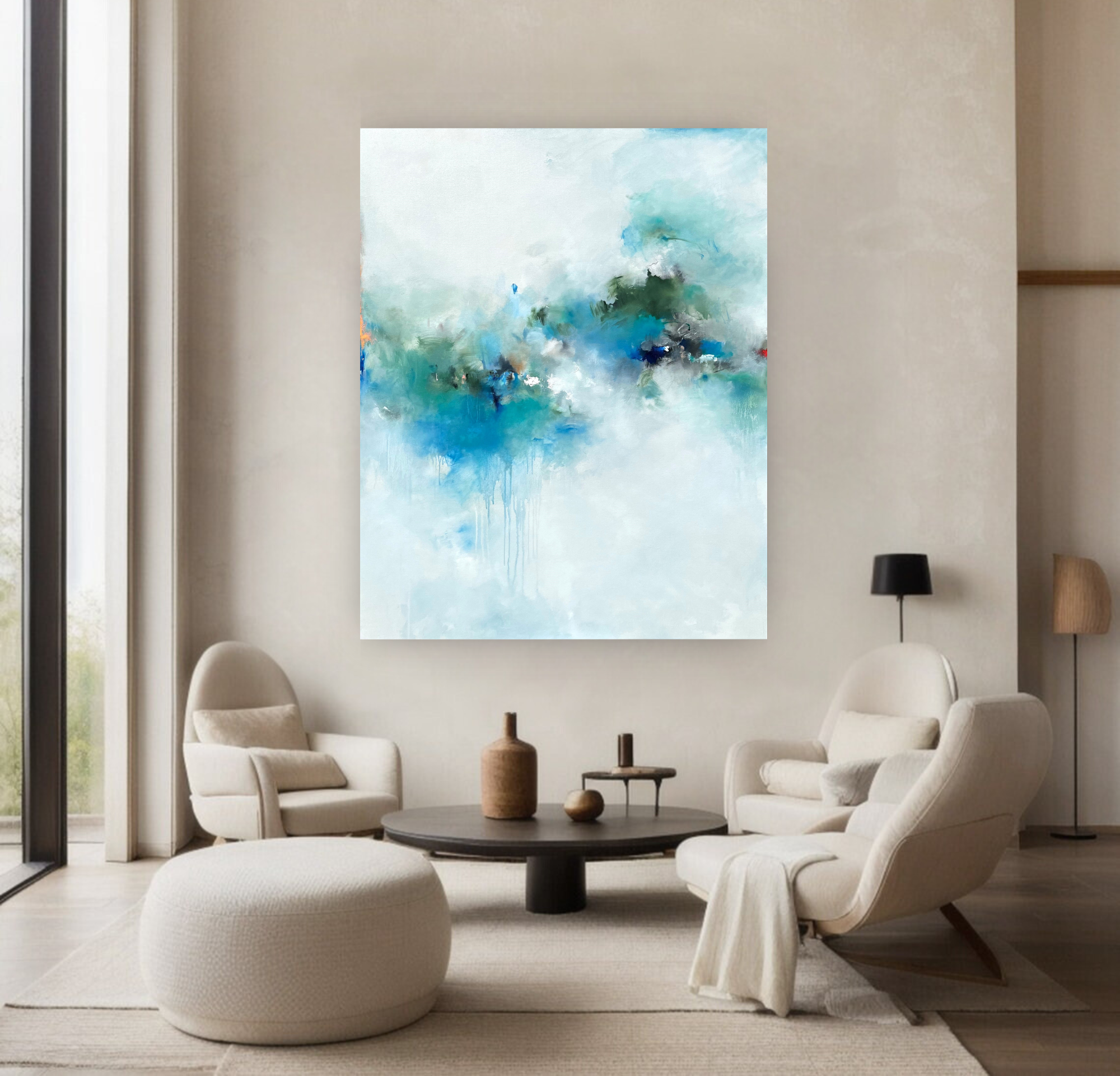 Greener Shores, Original Abstract on Canvas Queen Baeleit Art