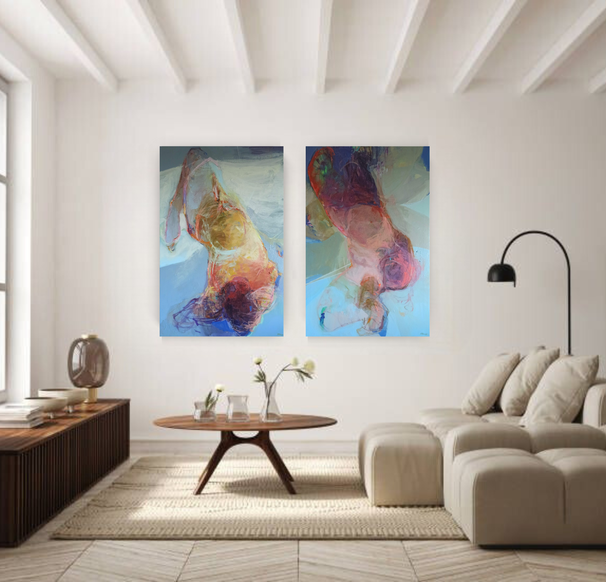 Ikigai Pair, Original Mixed Media Abstract Queen Baeleit Art