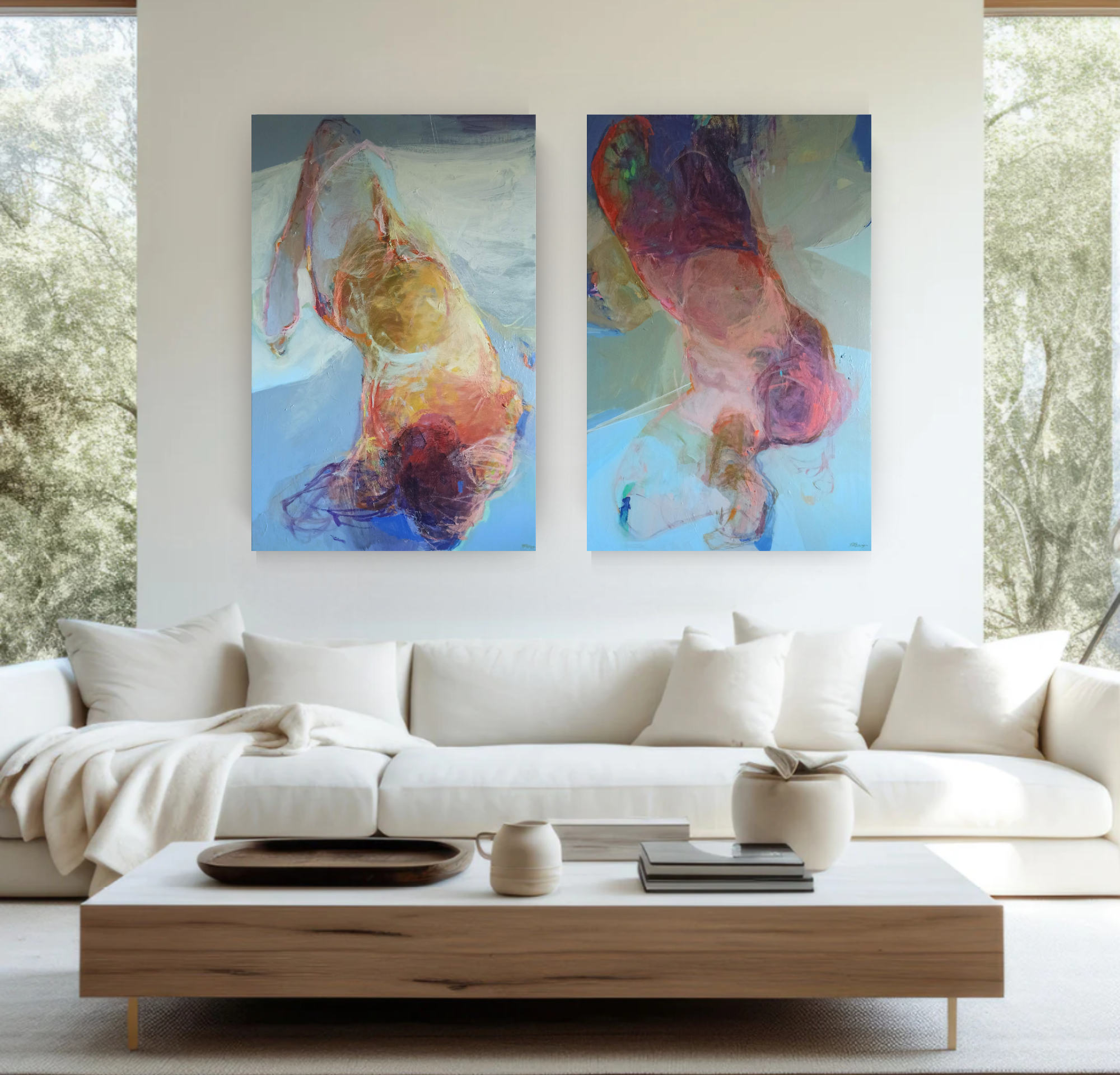 Ikigai Pair, Original Mixed Media Abstract Queen Baeleit Art