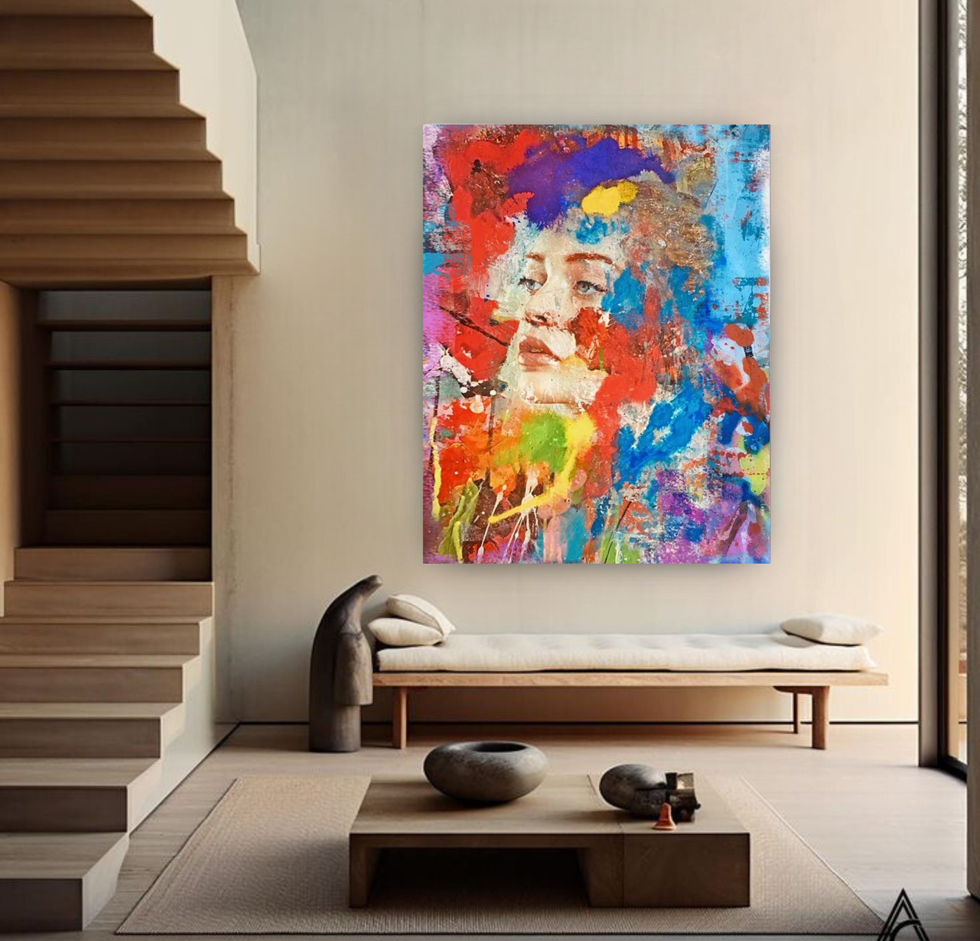 Inside Out, Original Portrait on Canvas Queen Baeleit Art