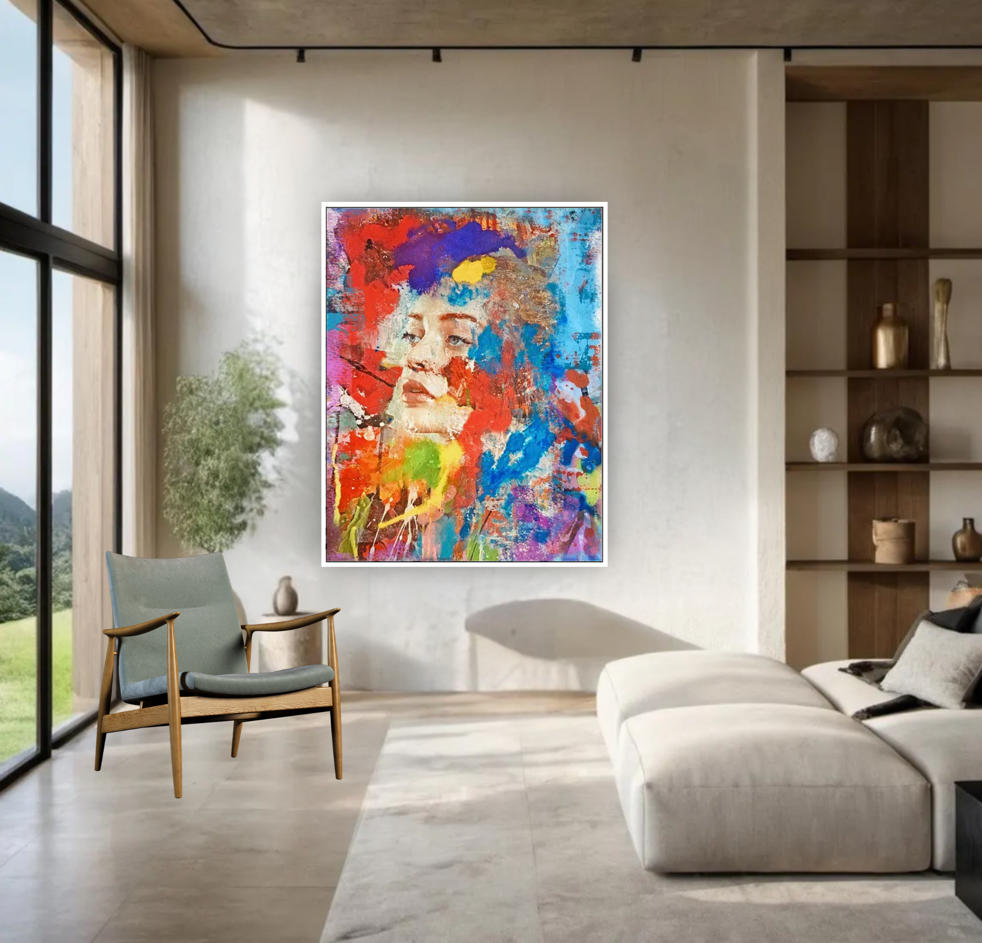 Inside Out, Original Portrait on Canvas Queen Baeleit Art