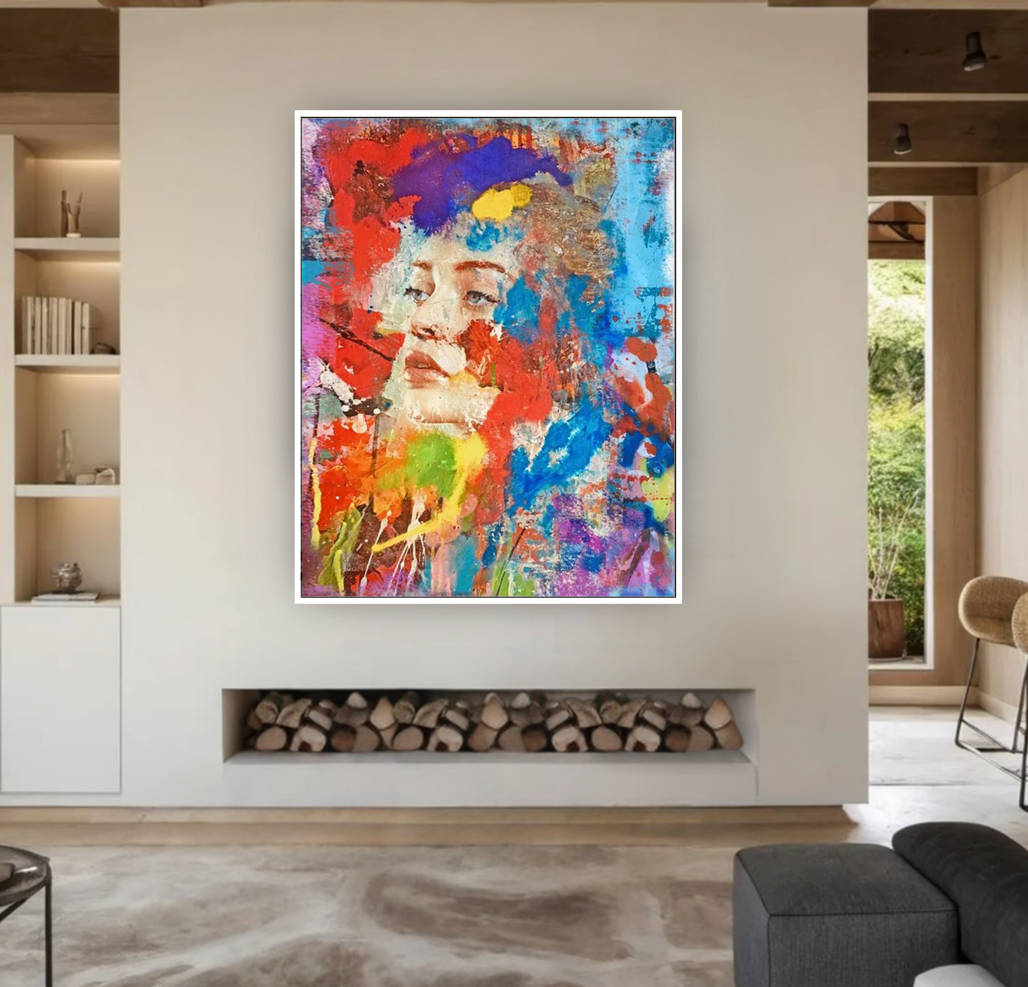 Inside Out, Original Portrait on Canvas Queen Baeleit Art