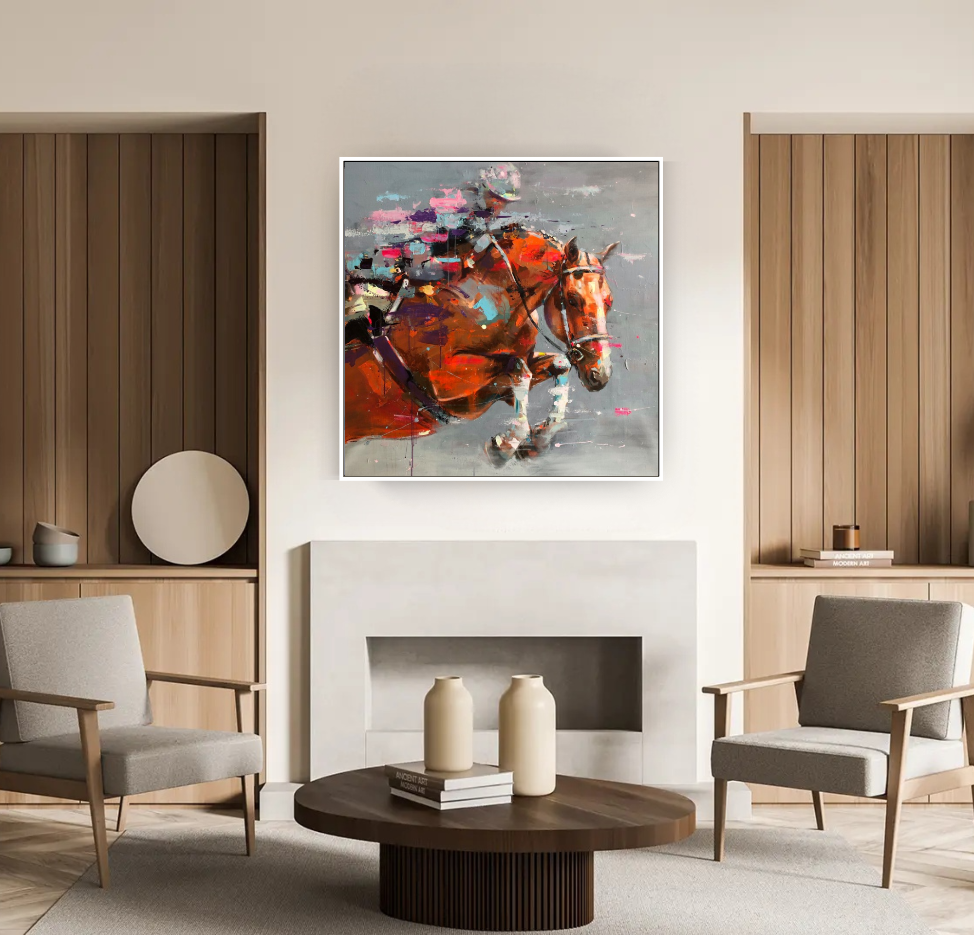 Jump, Horse Portrait on Canvas Queen Baeleit Art