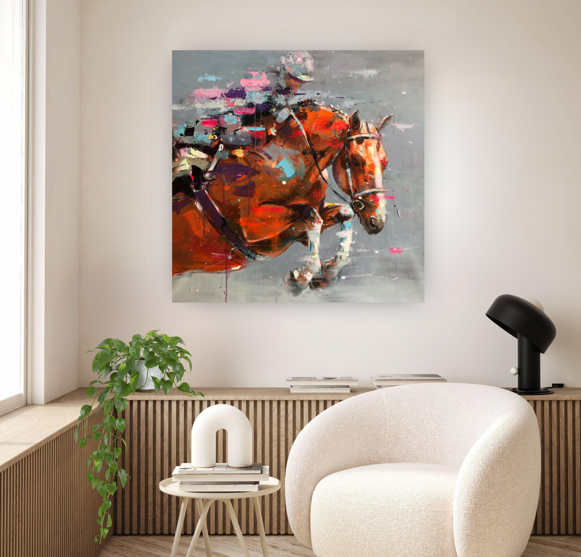 Jump, Horse Portrait on Canvas Queen Baeleit Art