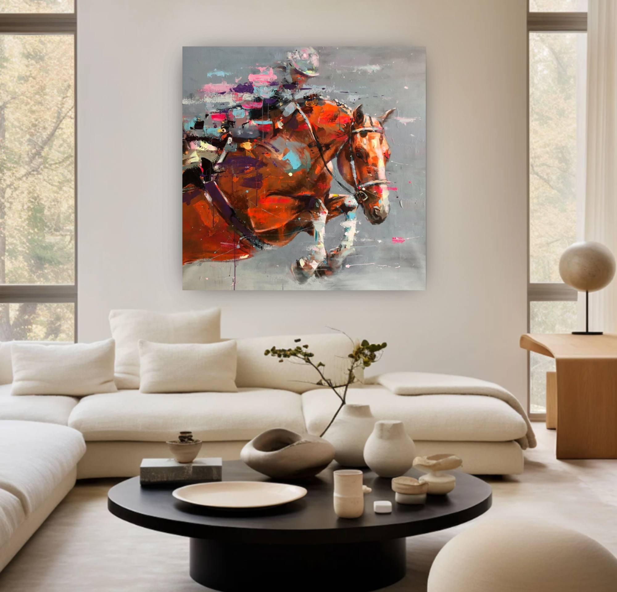 Jump, Horse Portrait on Canvas Queen Baeleit Art