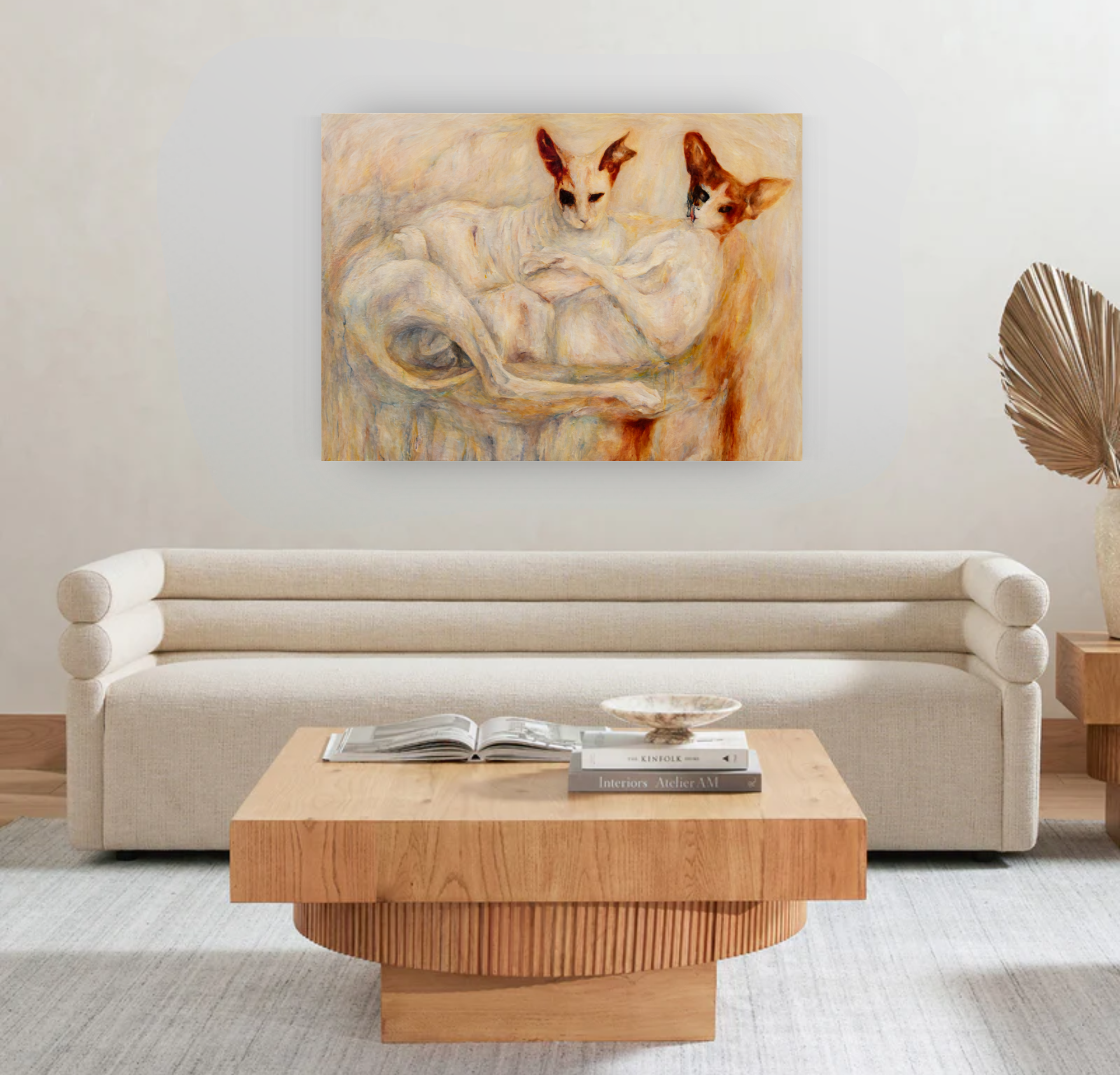 Kitty Lovin, Original Portrait on Linen Queen Baeleit Art