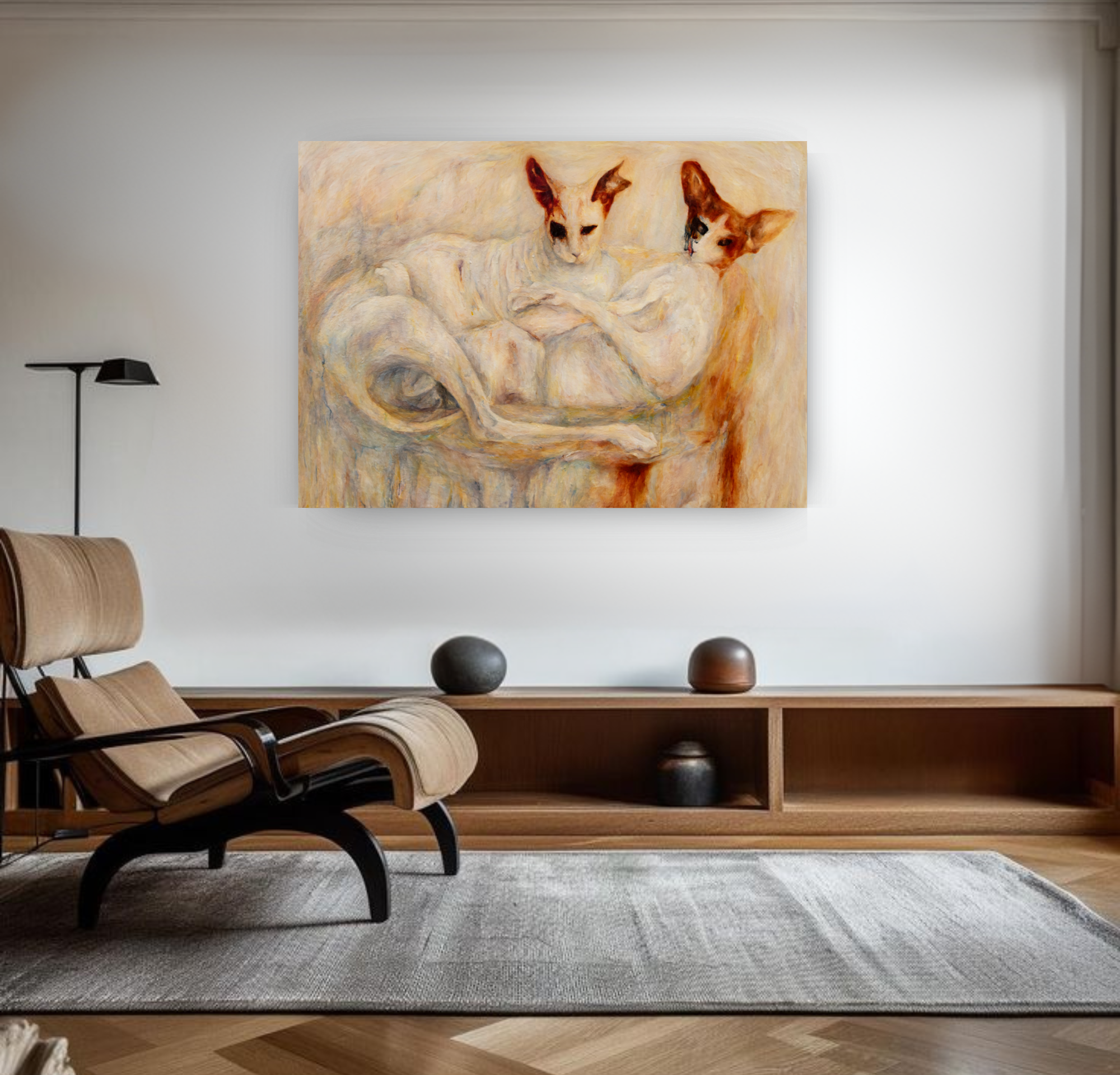 Kitty Lovin, Original Portrait on Linen Queen Baeleit Art