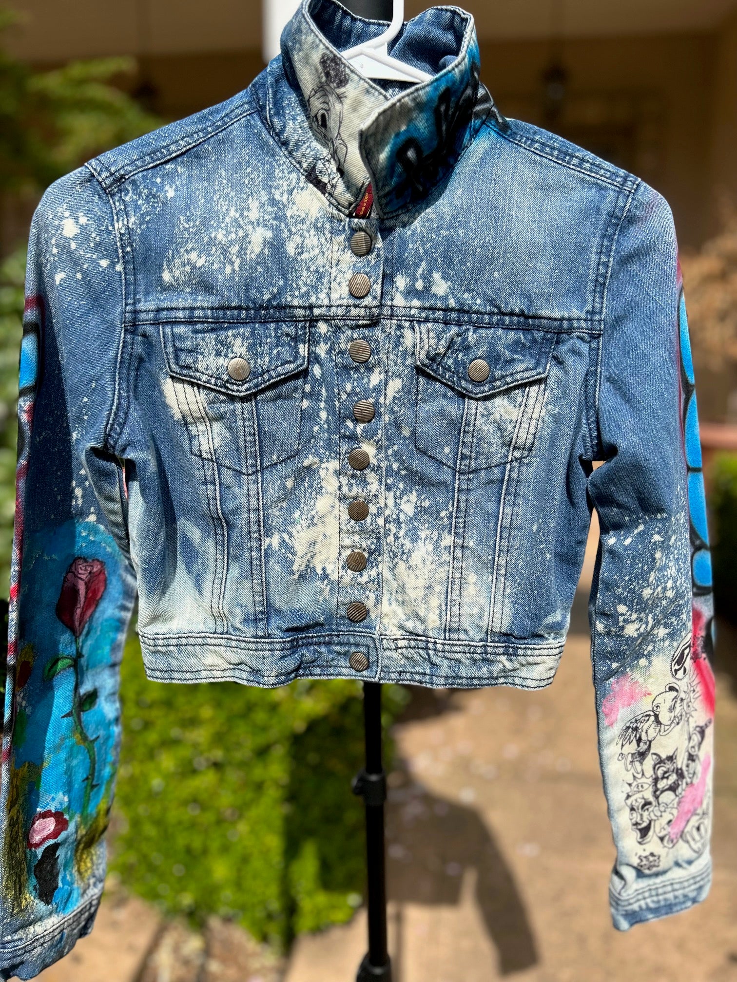 Lil Earth Holiday, Hand Painted Children's Street Art Jacket Queen Baeleit Art