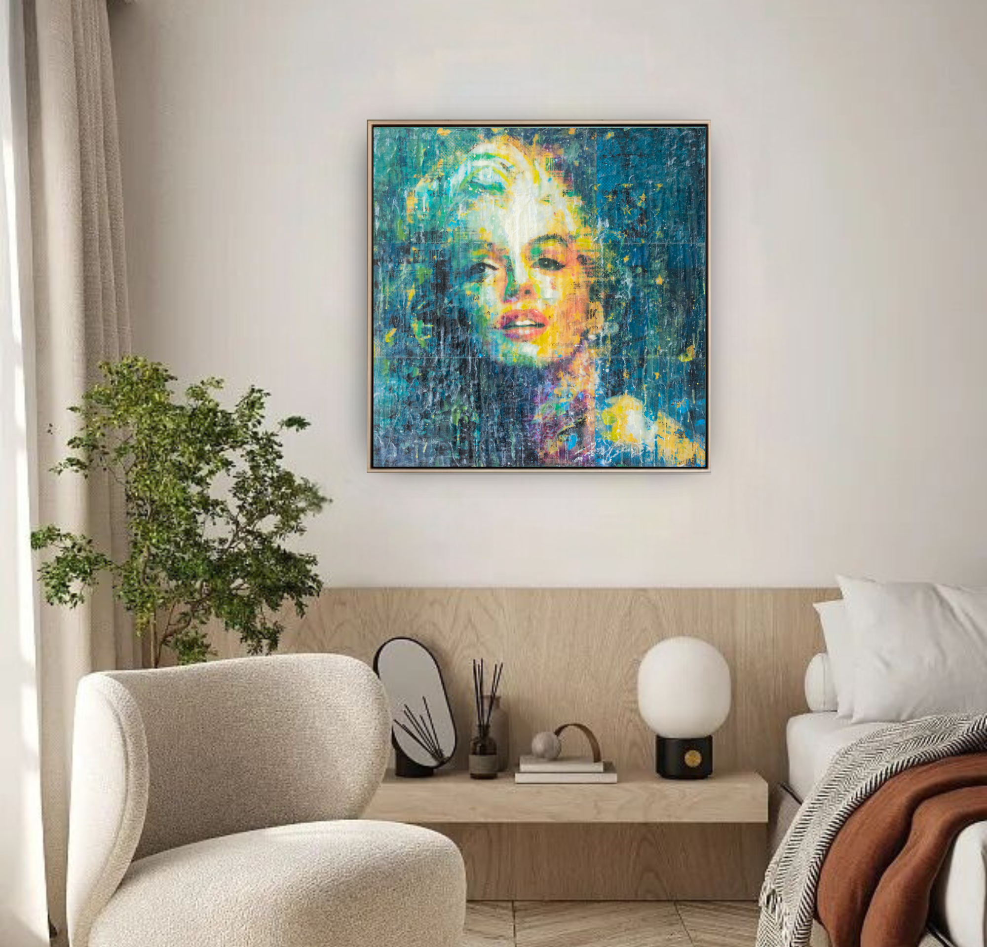 Marilyn On Blue Queen Baeleit Art