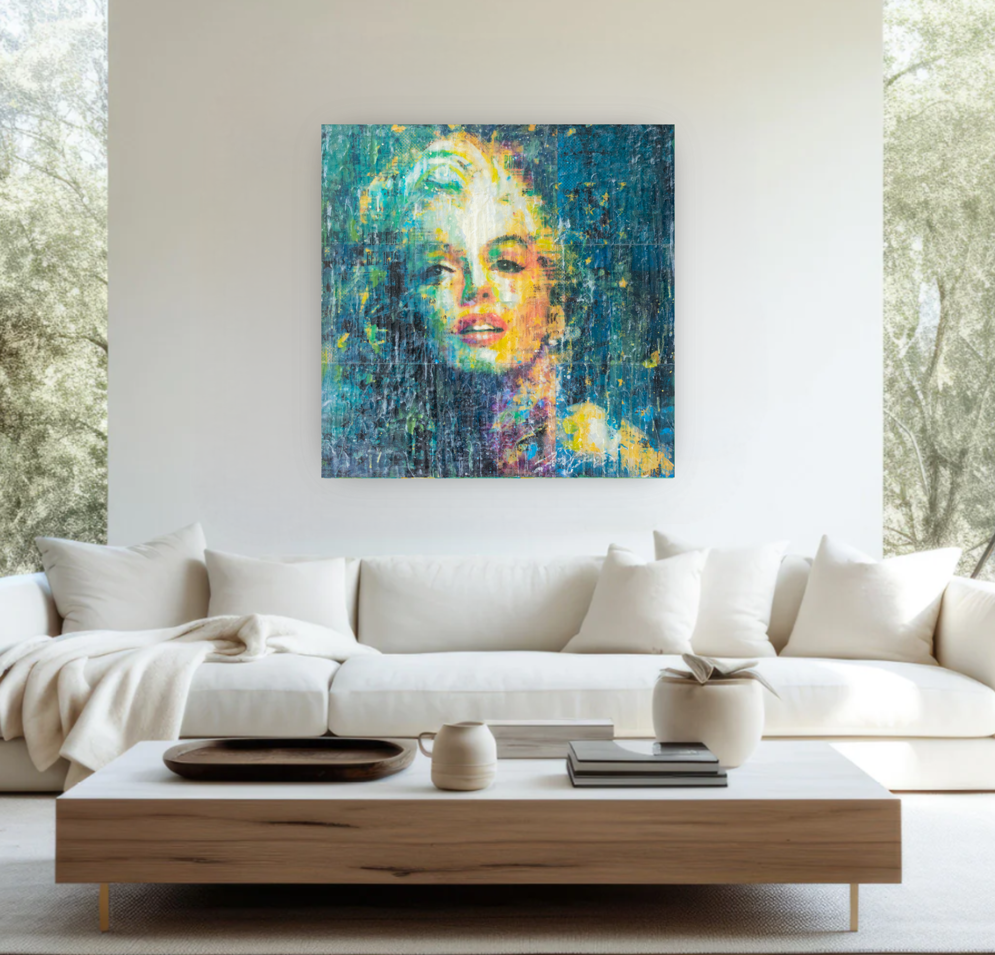 Marilyn On Blue Queen Baeleit Art