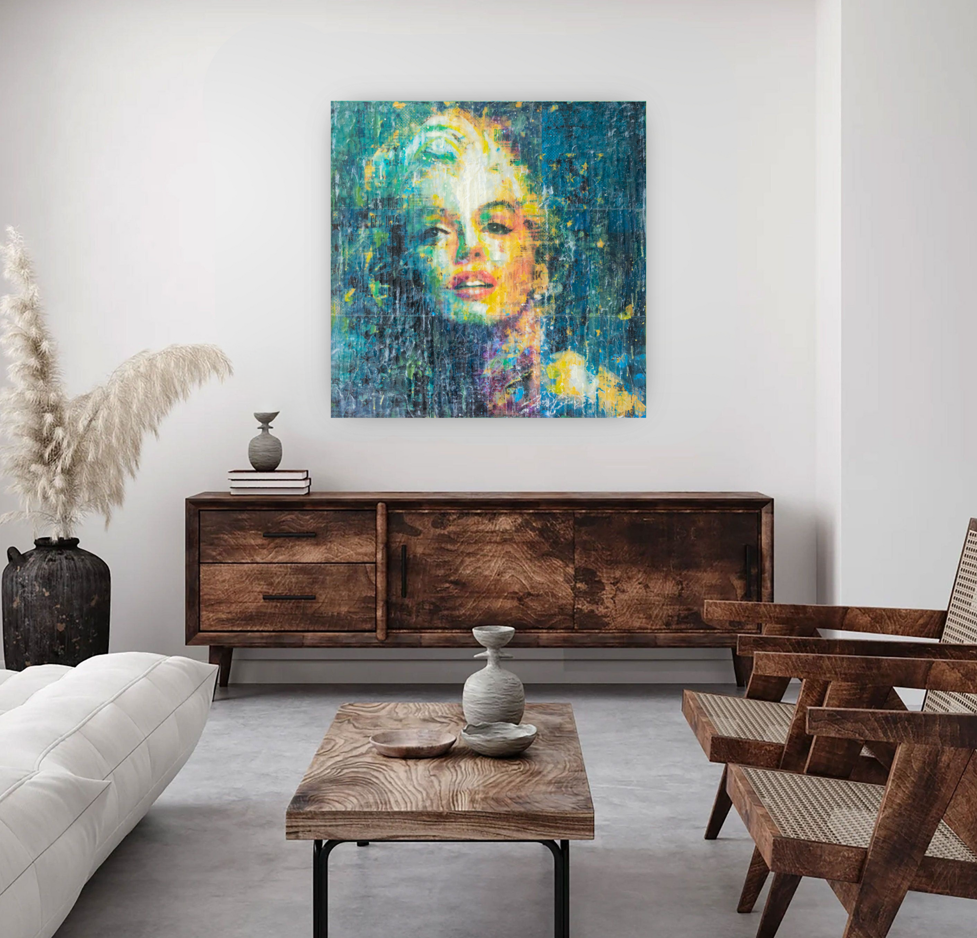 Marilyn On Blue Queen Baeleit Art