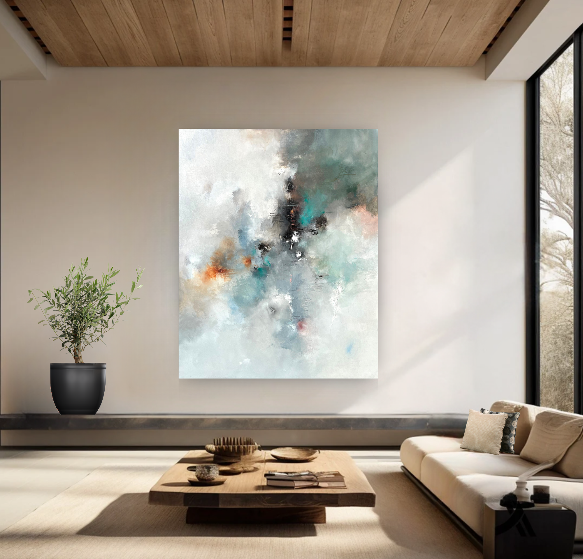 Opal & Onyx, Original Abstract on Canvas Queen Baeleit Art