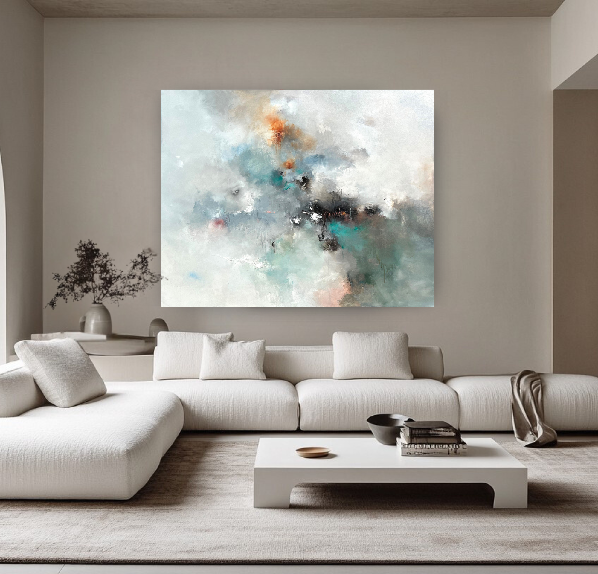 Opal & Onyx, Original Abstract on Canvas Queen Baeleit Art