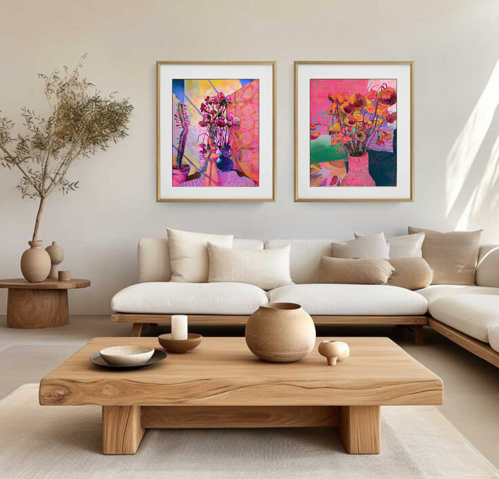 Pink Perfection, Original Still Lifes on Paper Queen Baeleit Art