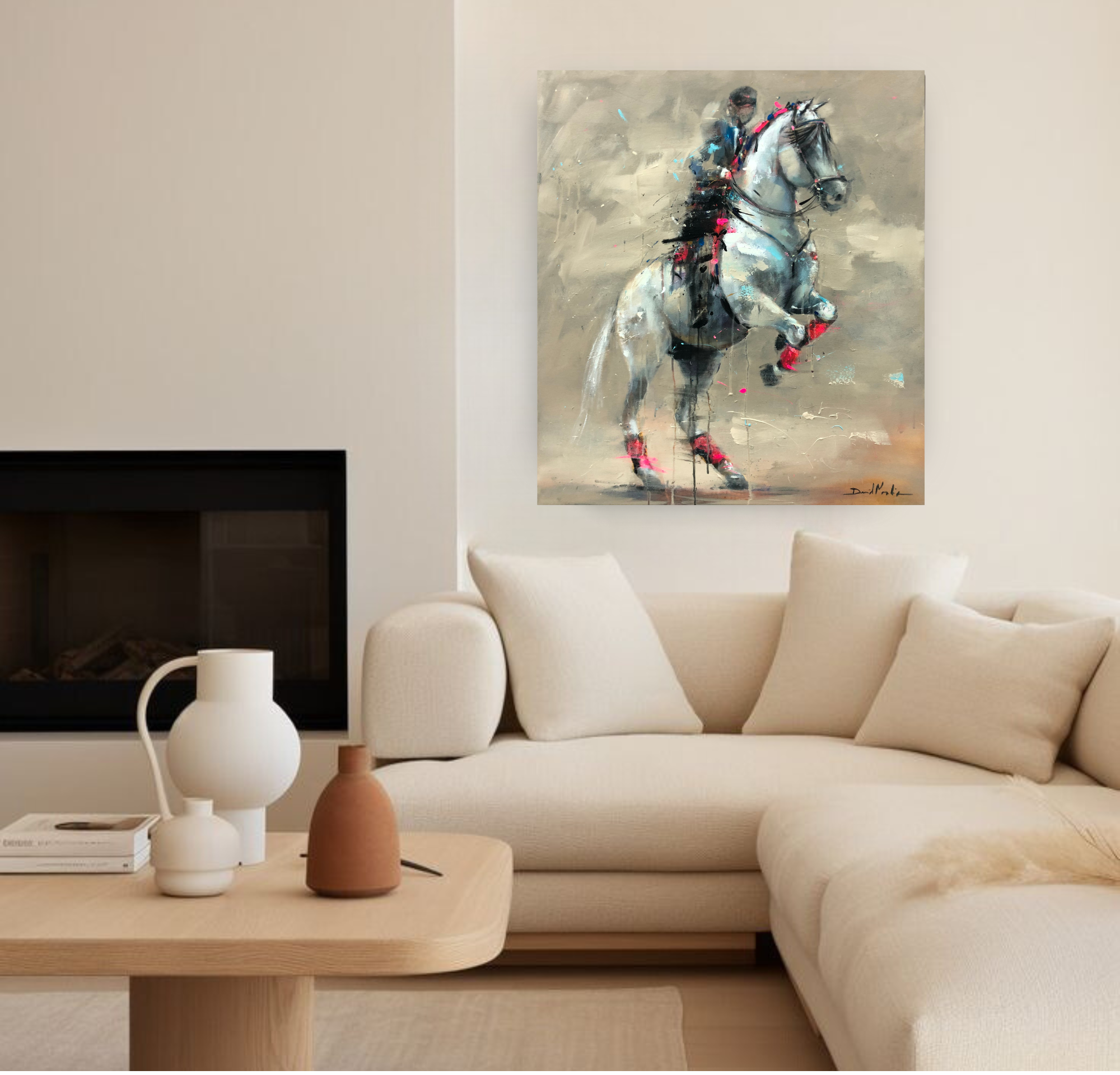 Poderoso, Horse Portrait on Canvas Queen Baeleit Art