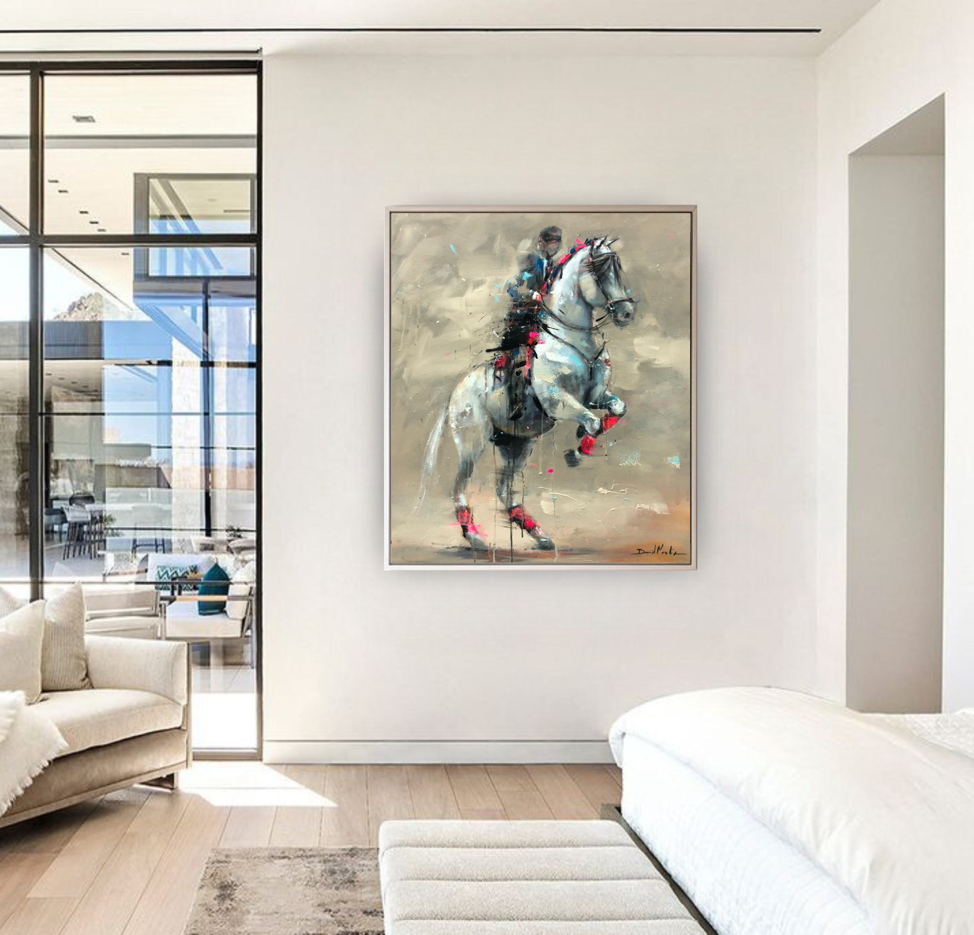 Poderoso, Horse Portrait on Canvas Queen Baeleit Art