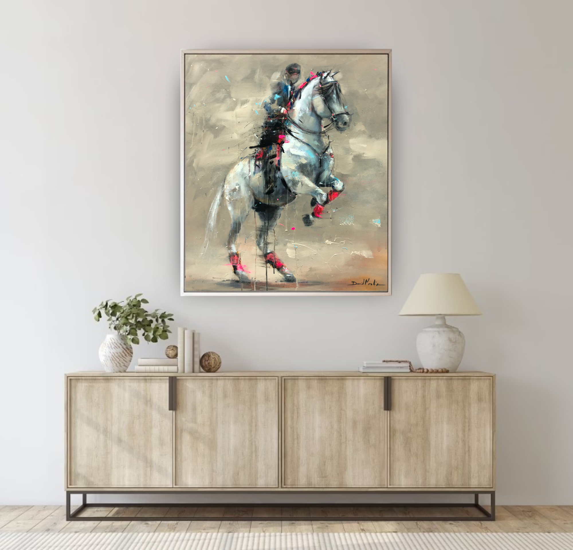 Poderoso, Horse Portrait on Canvas Queen Baeleit Art